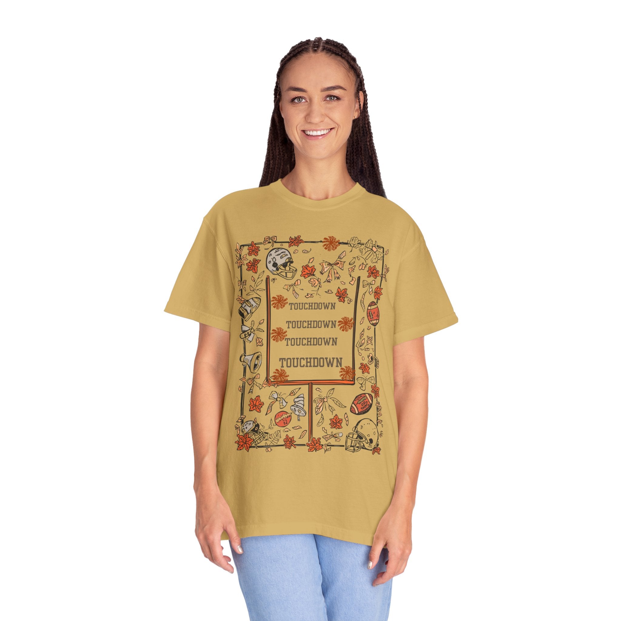 Football Season Graphic Tee, Unisex Garment-Dyed T-Shirt,  Fall Fashion, Holiday Apparel,
