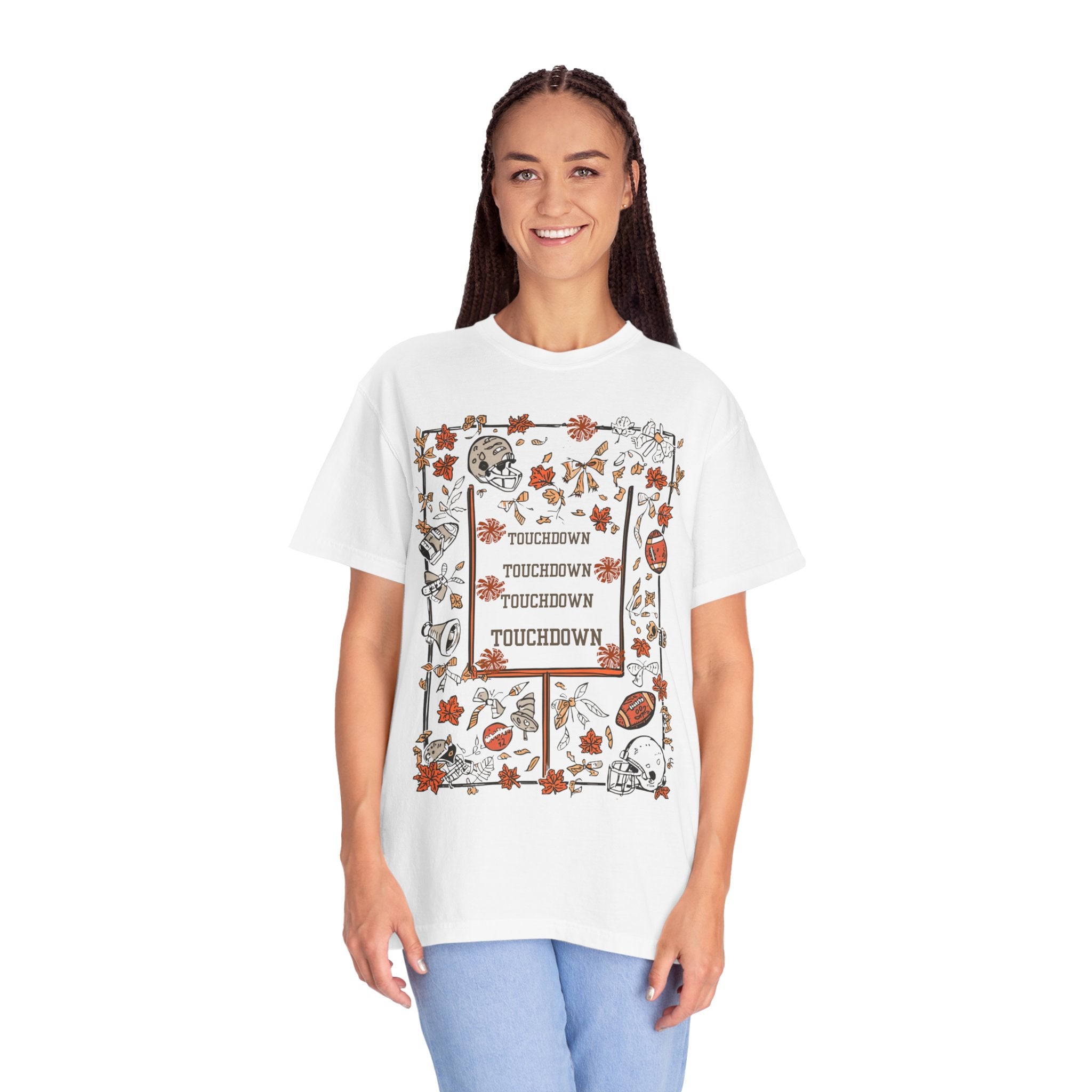 Football Season Graphic Tee, Unisex Garment-Dyed T-Shirt,  Fall Fashion, Holiday Apparel,