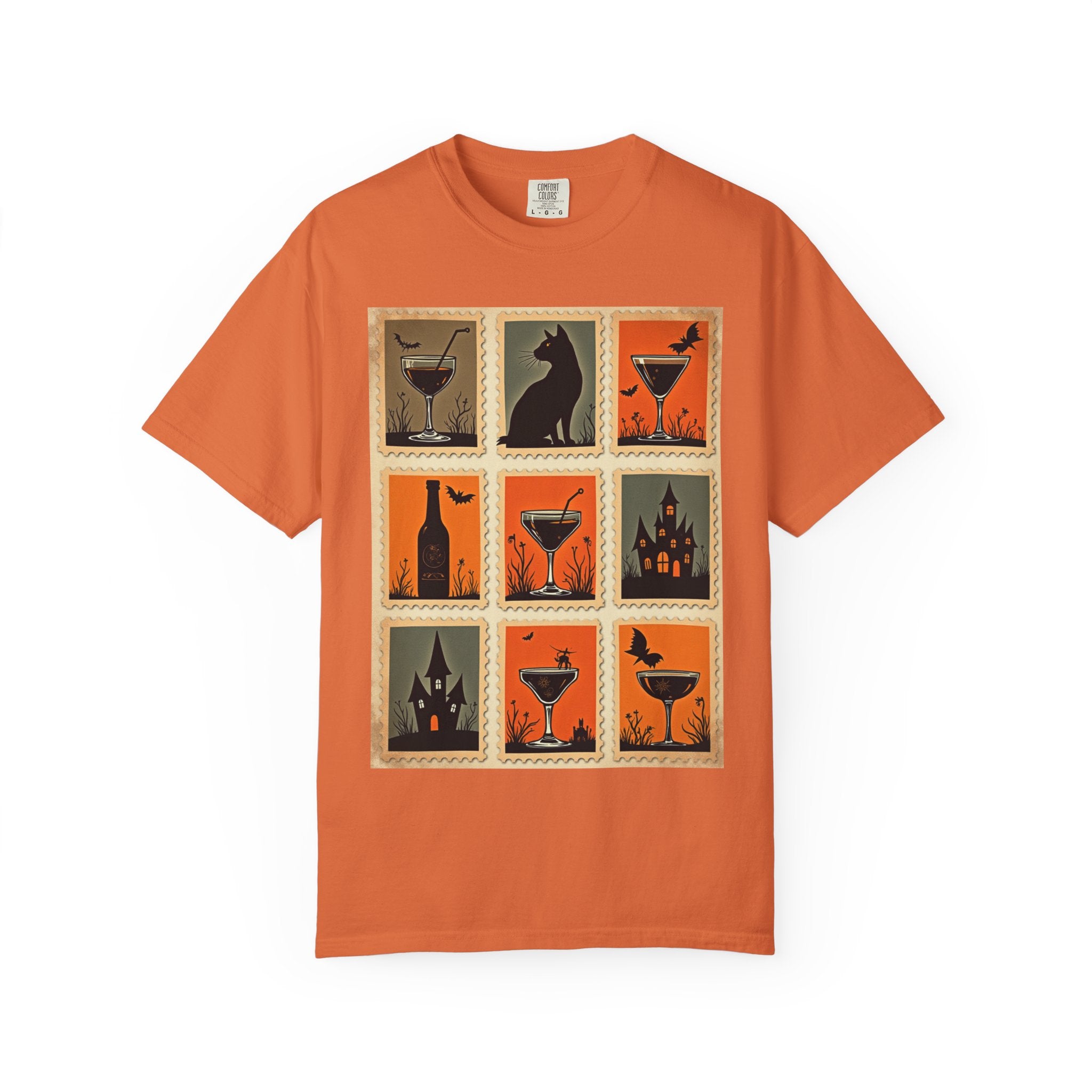 Halloween Cocktails Unisex Garment-Dyed T-shirt