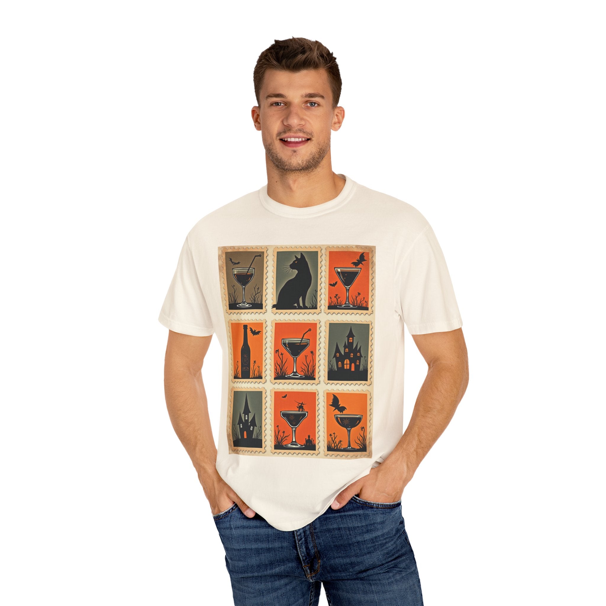 Halloween Cocktails Unisex Garment-Dyed T-shirt
