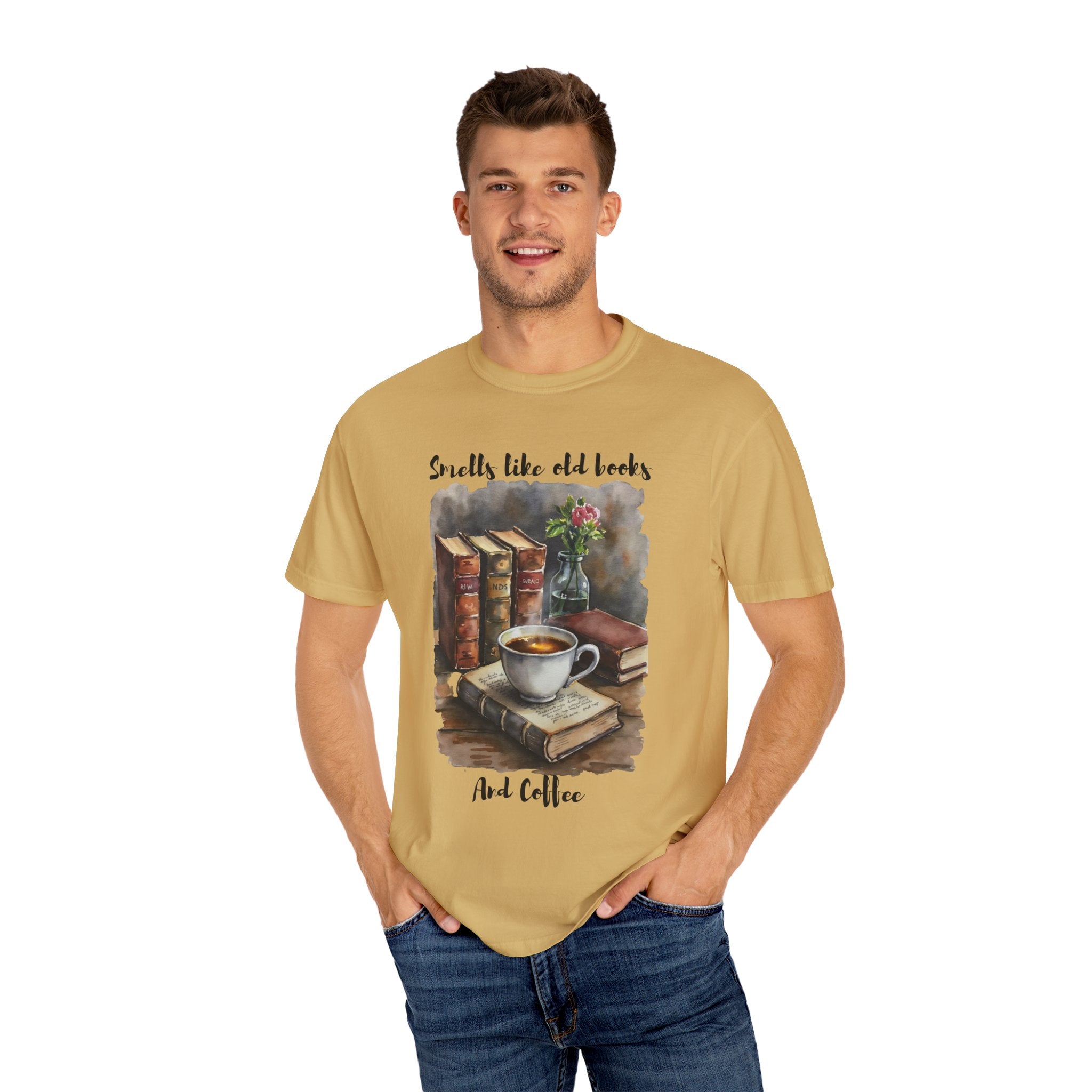 Bookworm Vibes Unisex T-shirt - Smells Like old books and coffee