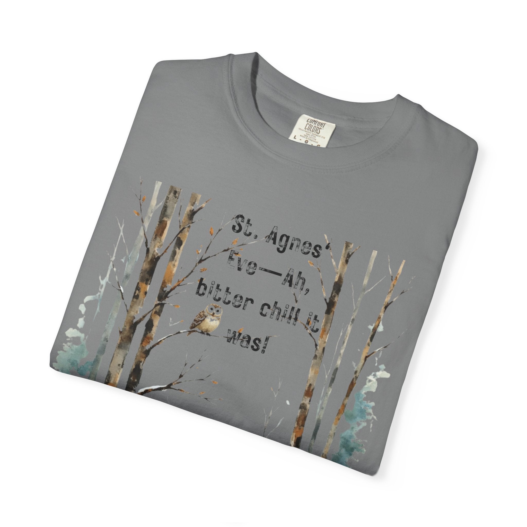 Keats St Agnes Eve Owl Winter Woods Watercolor Style
