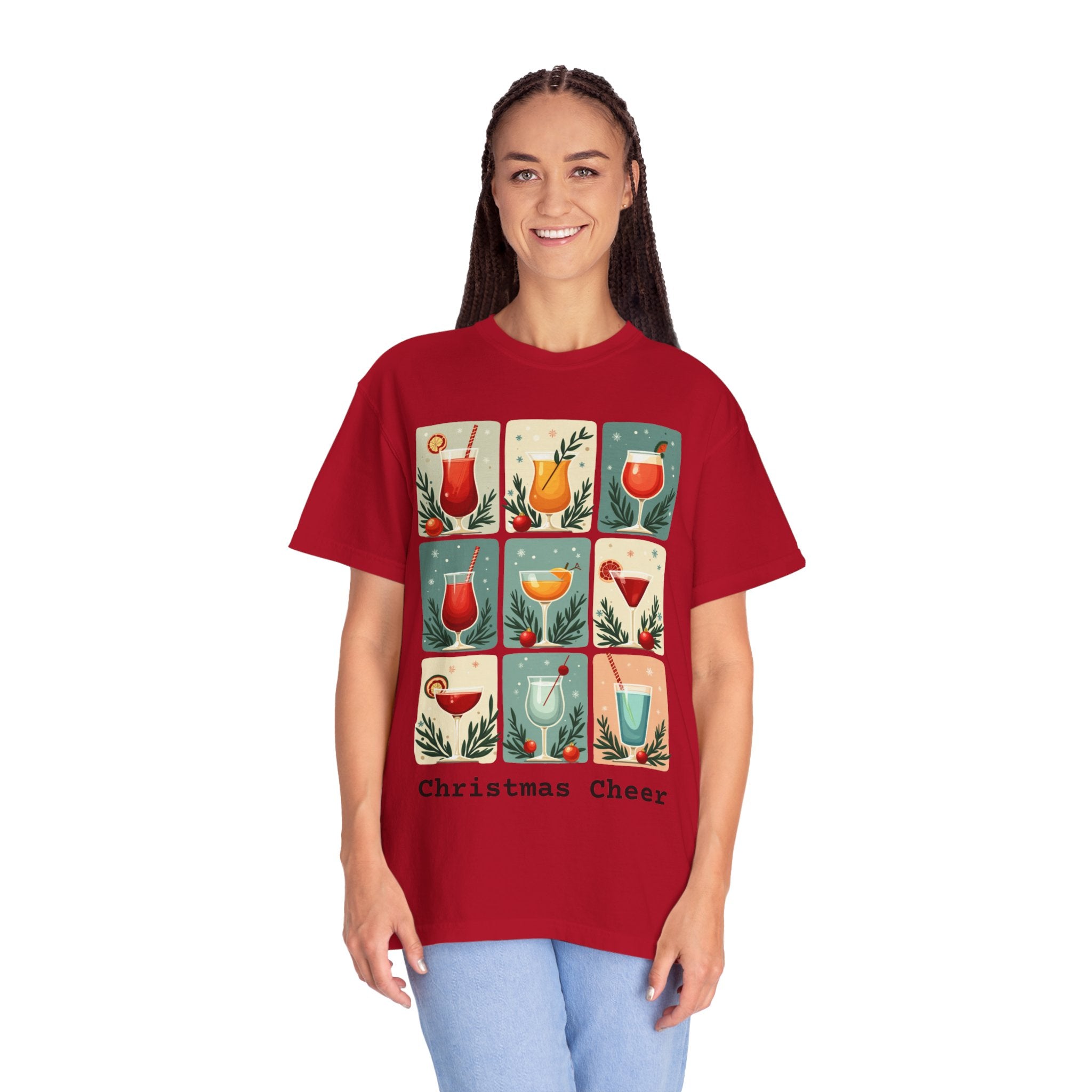 Mid Century Modern Christmas Cheer Unisex T-shirt - Cocktails