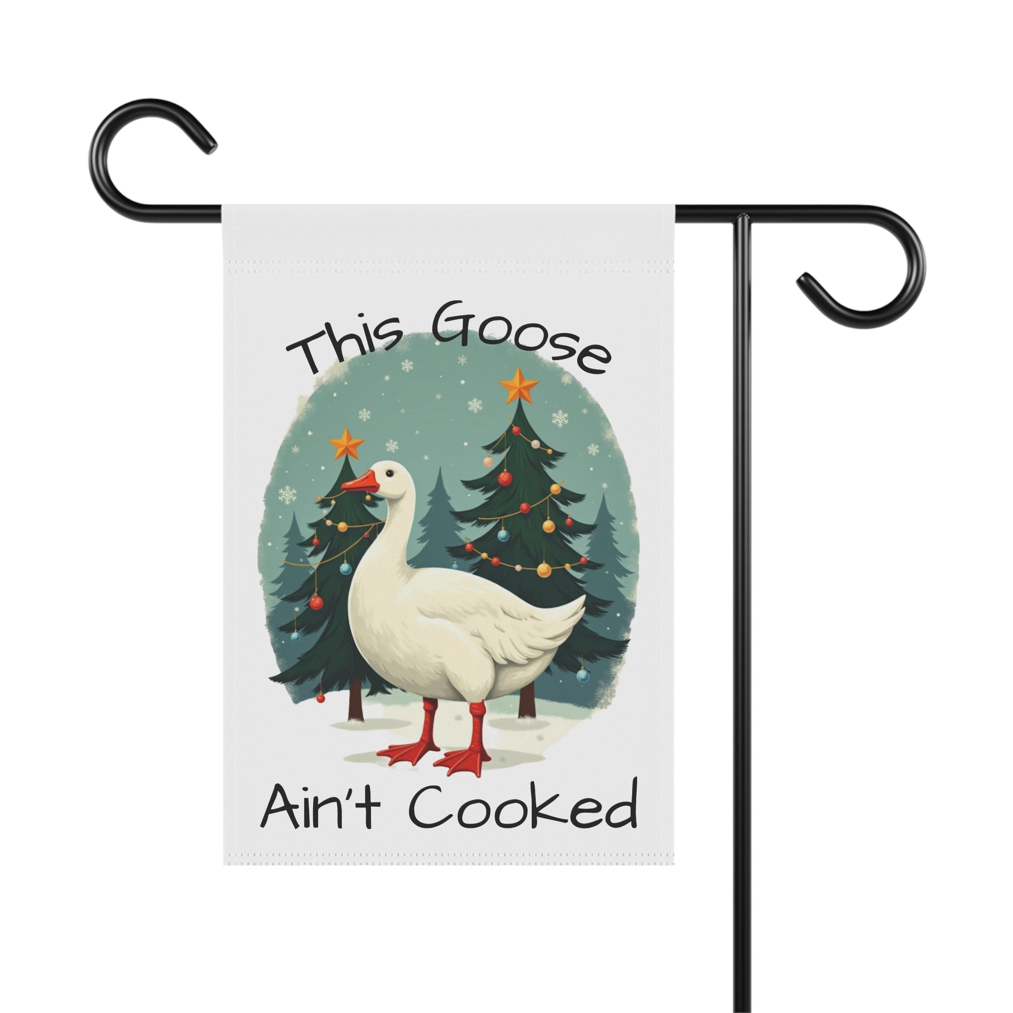 Festive Garden Banner, Christmas Decor, Holiday Yard Sign, Whimsical Goose Flag, Outdoor Decoration, Farmhouse Style
