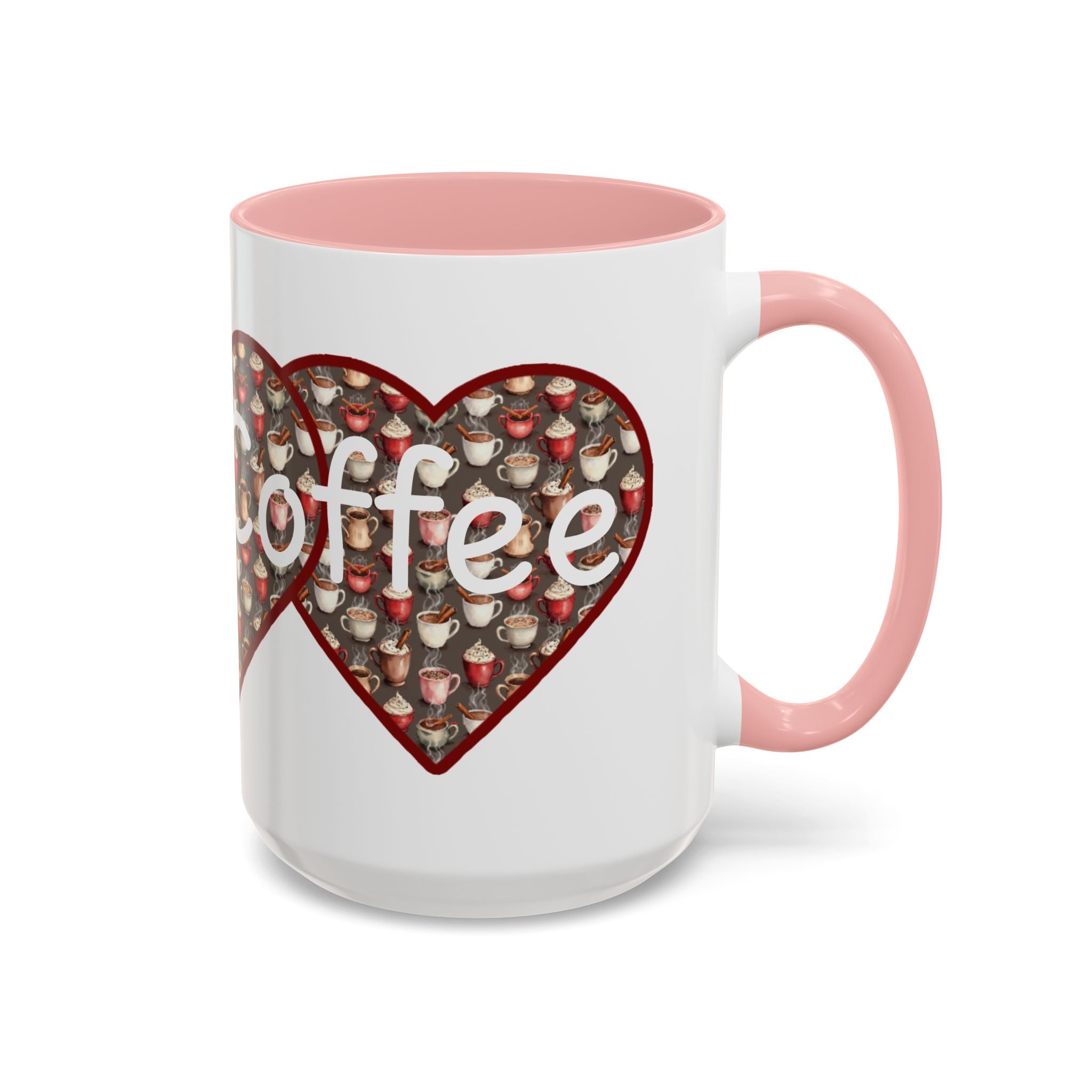 Coffee Mug - Cute Christmas Hearts with I Love Coffee