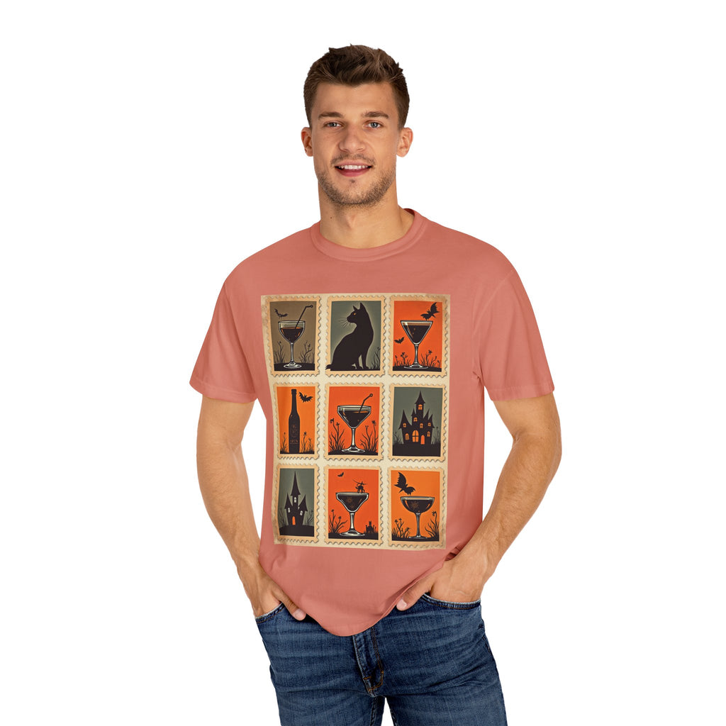 Halloween Cocktails Unisex Garment-Dyed T-shirt