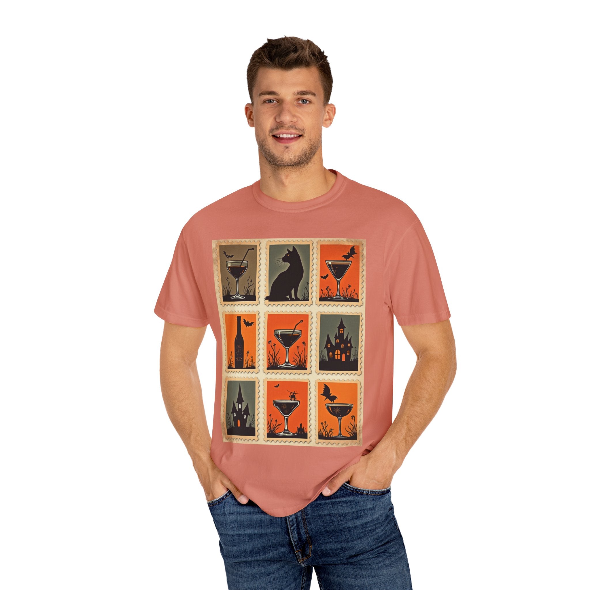 Halloween Cocktails Unisex Garment-Dyed T-shirt