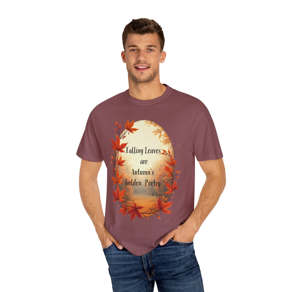 Autumn Poetry T-Shirt, Fall Fashion Tee, Seasonal Wear, Cozy Gift, Nature Lover Shirt