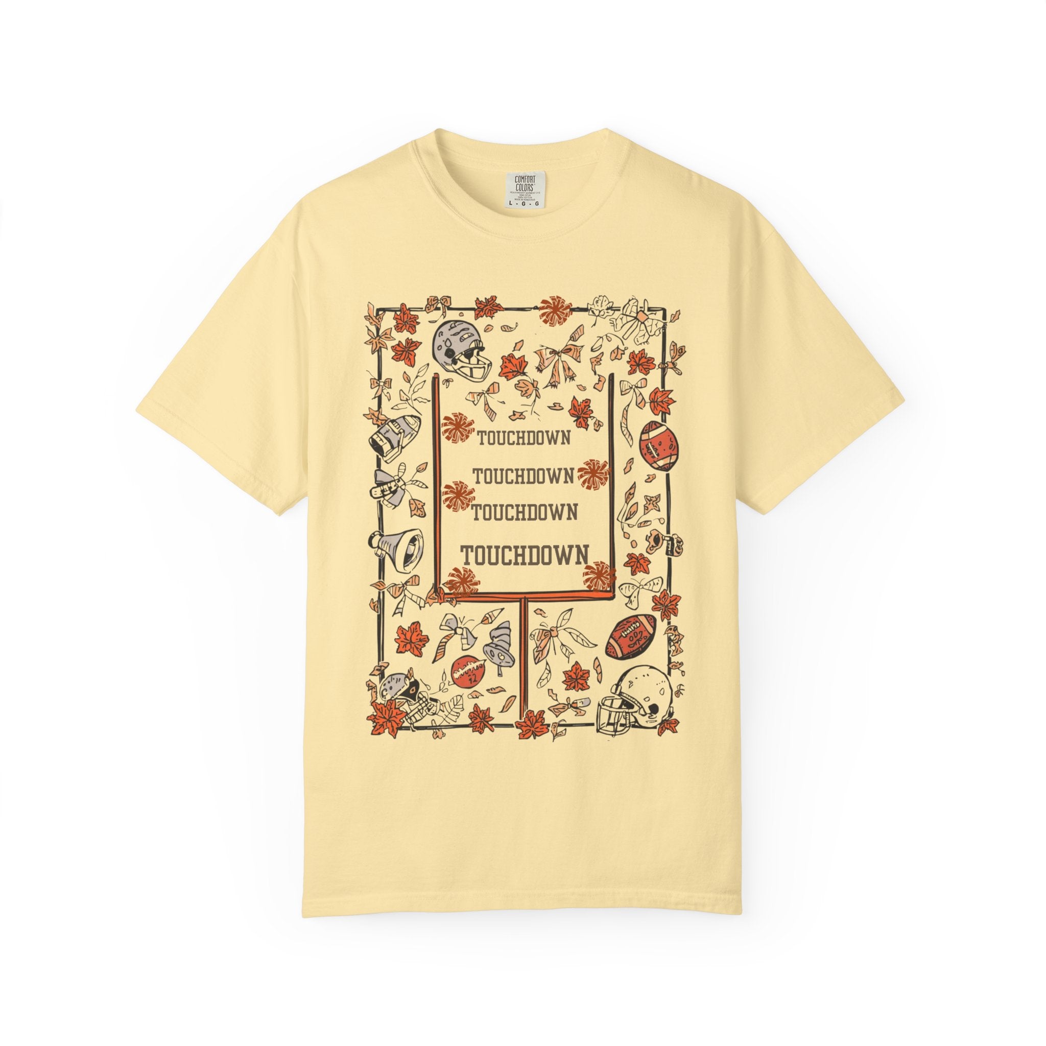 Football Season Graphic Tee, Unisex Garment-Dyed T-Shirt,  Fall Fashion, Holiday Apparel,
