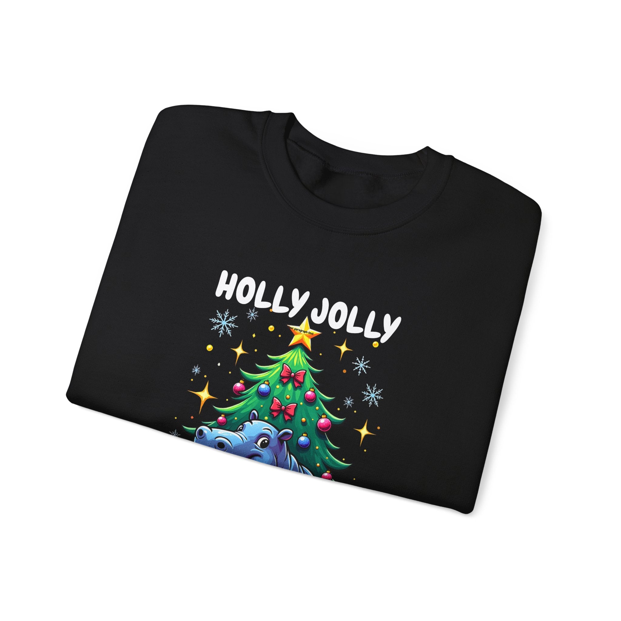 Holly Jolly Hippopotamus Christmas Sweatshirt
