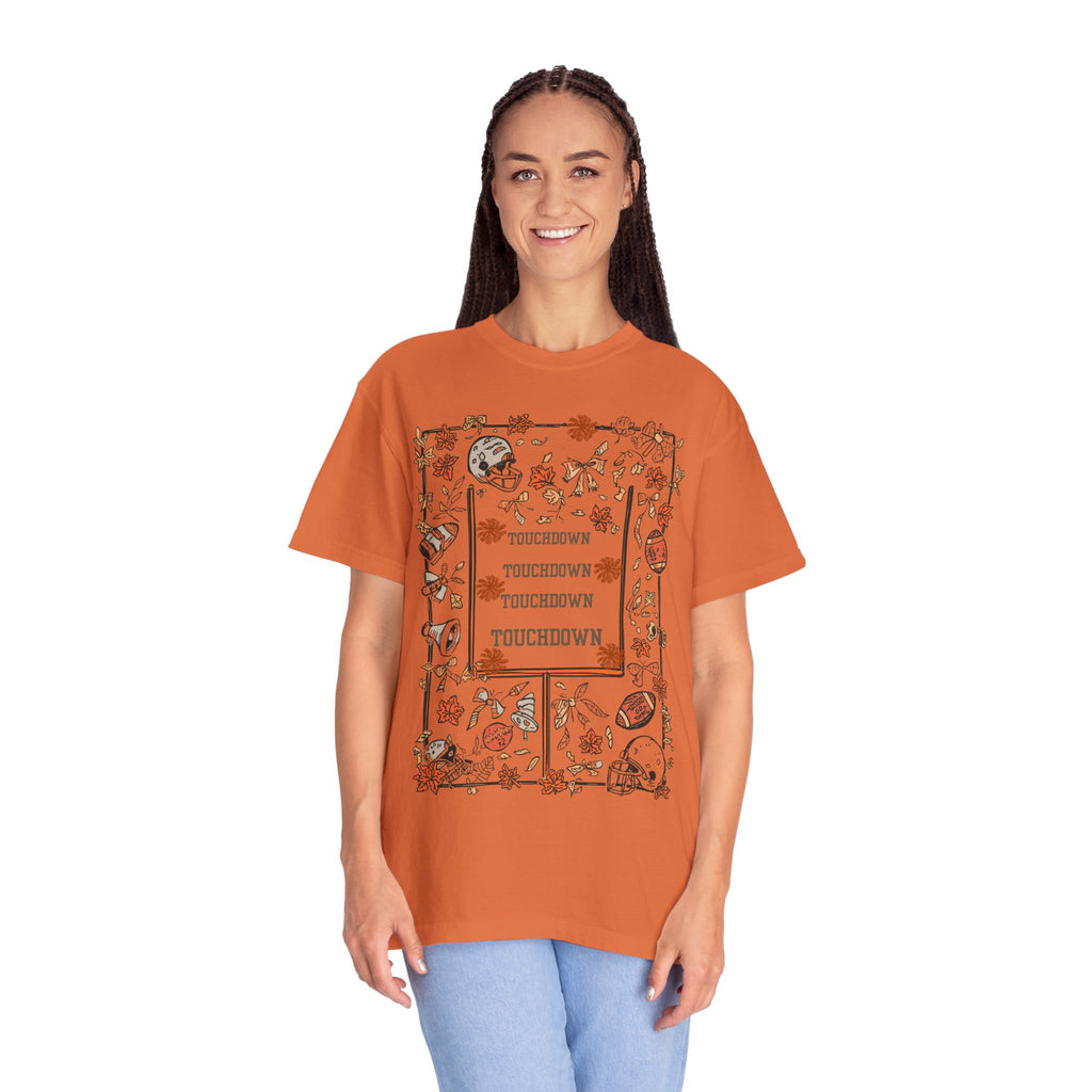 Football Season Graphic Tee, Unisex Garment-Dyed T-Shirt,  Fall Fashion, Holiday Apparel,