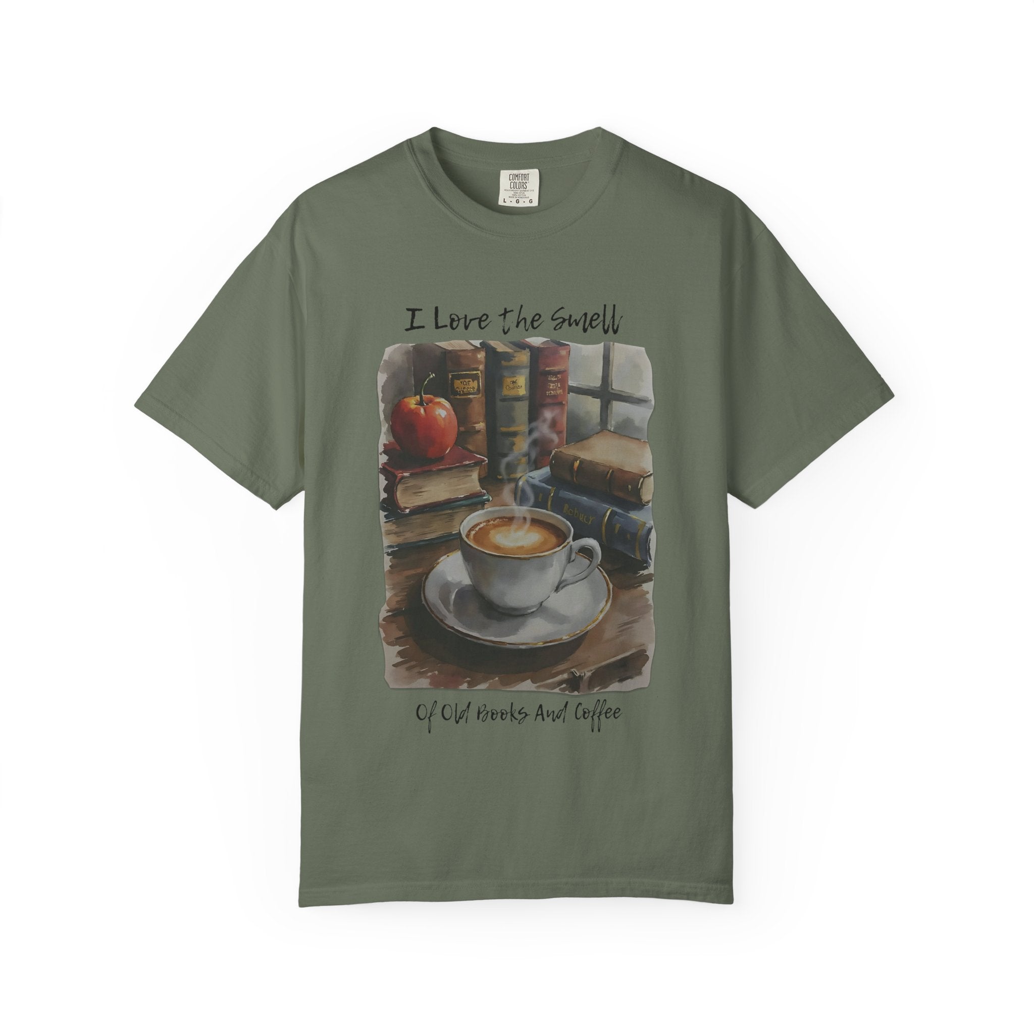 Book Lover T-Shirt - I Love the Smell of Old Books and Coffee