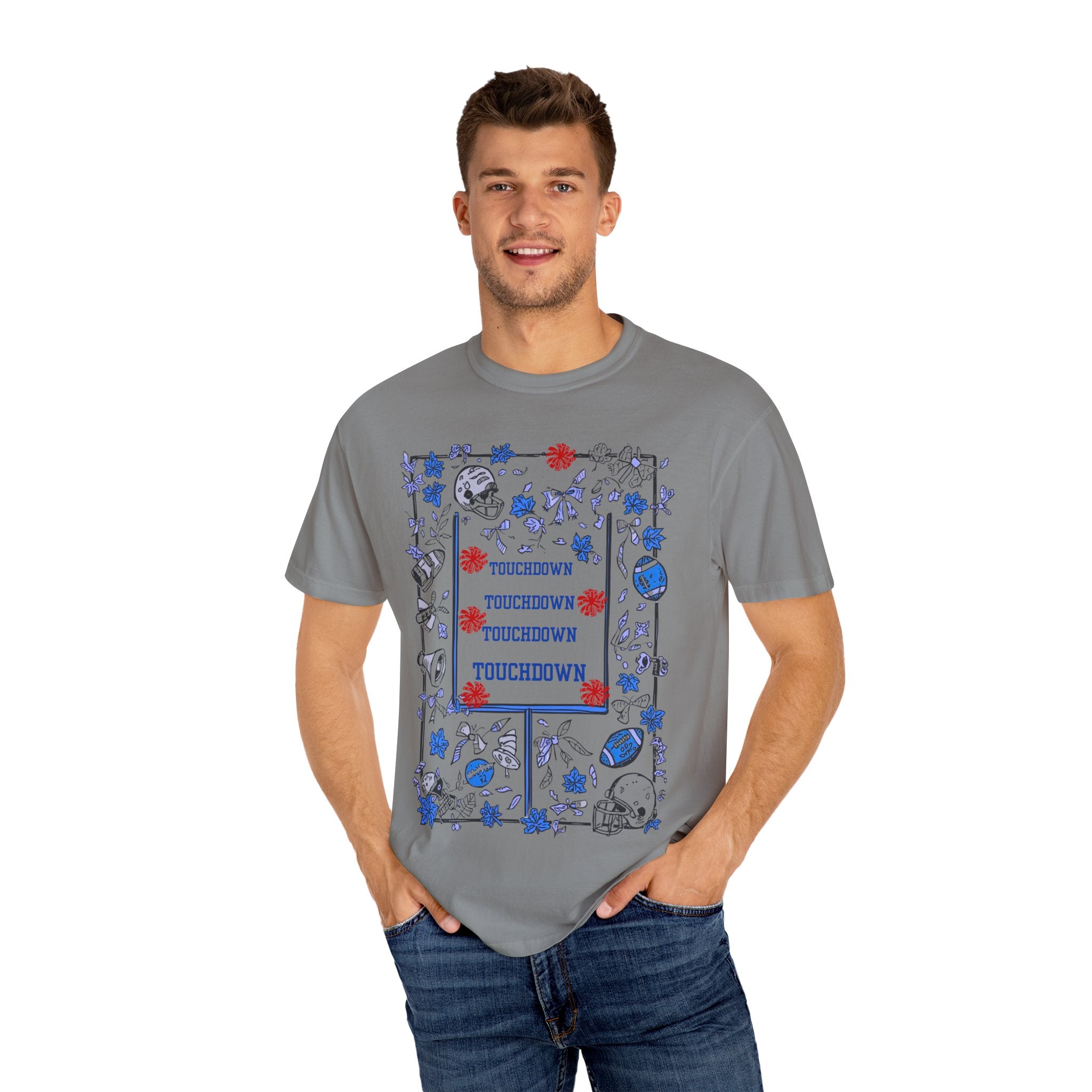 Football Season Graphic Tee, Unisex Garment-Dyed T-Shirt, Fall Fashion, Holiday Apparel,