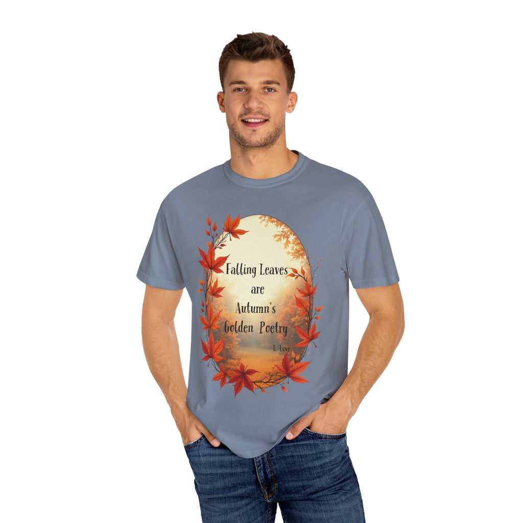 Autumn Poetry T-Shirt, Fall Fashion Tee, Seasonal Wear, Cozy Gift, Nature Lover Shirt