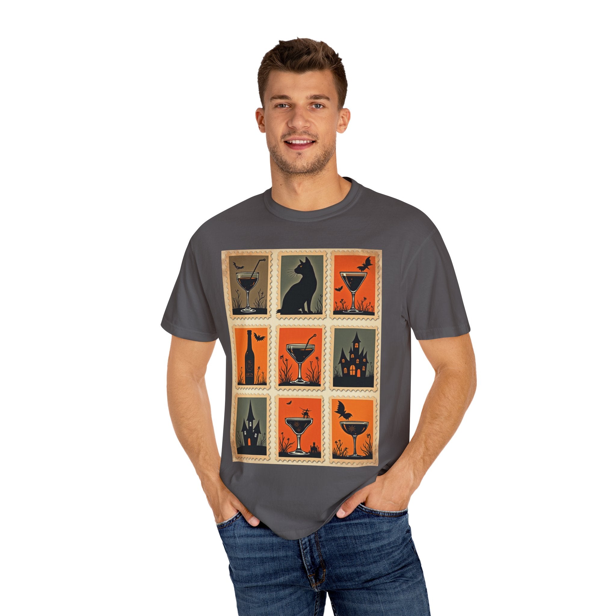 Halloween Cocktails Unisex Garment-Dyed T-shirt