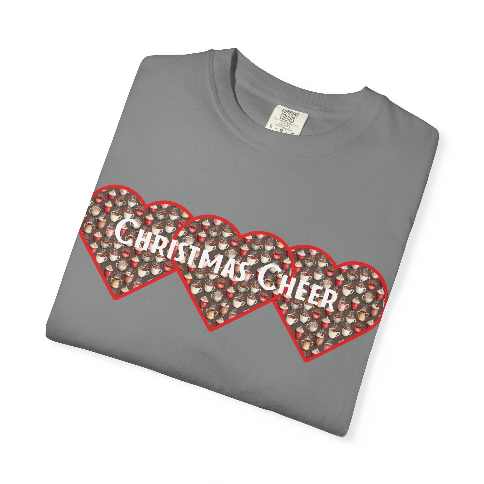 Christmas Cheer Unisex T-shirt with Interlocking Hearts Design