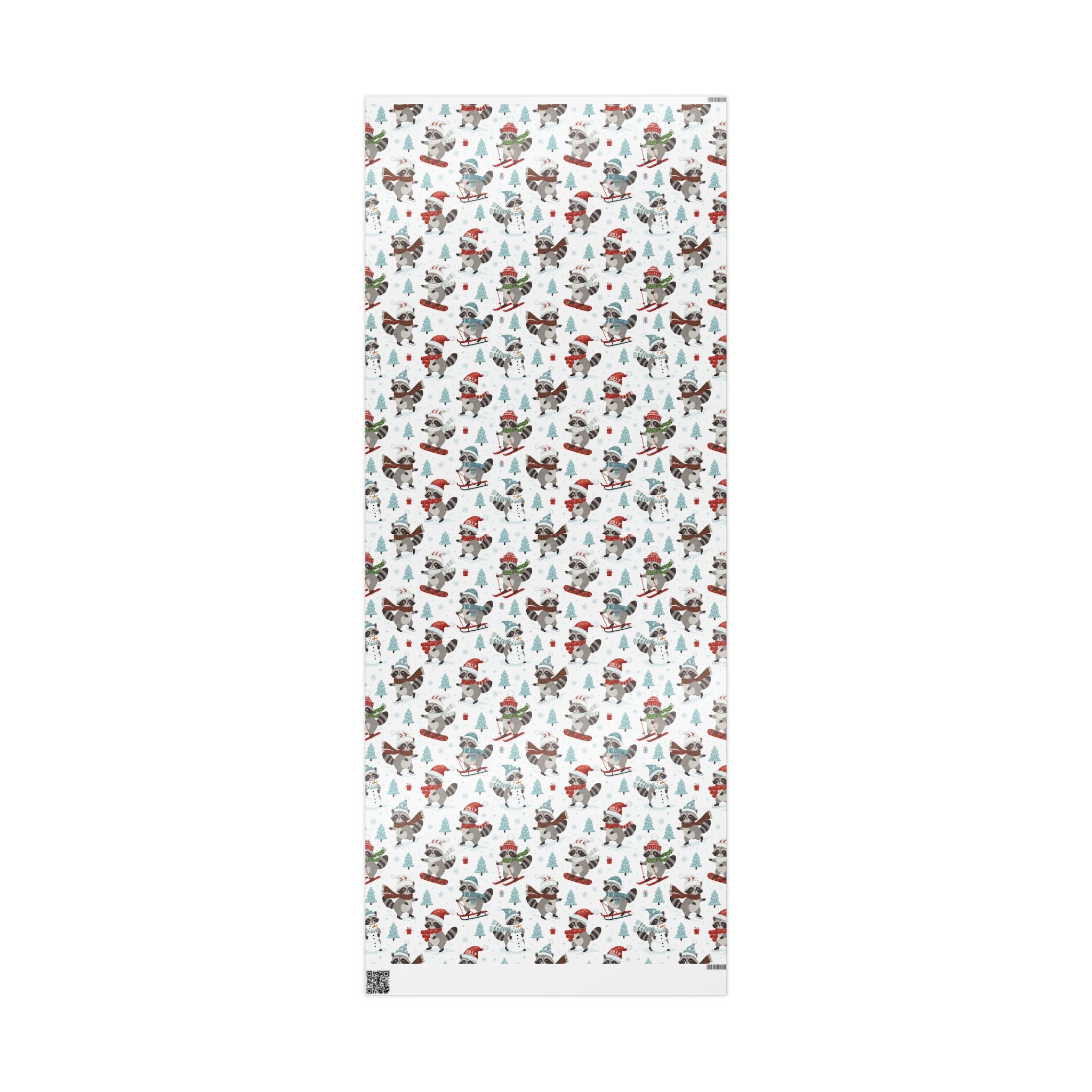 Cute Raccoon Holiday Wrapping Paper — Winter Snowforest Gift Wrap