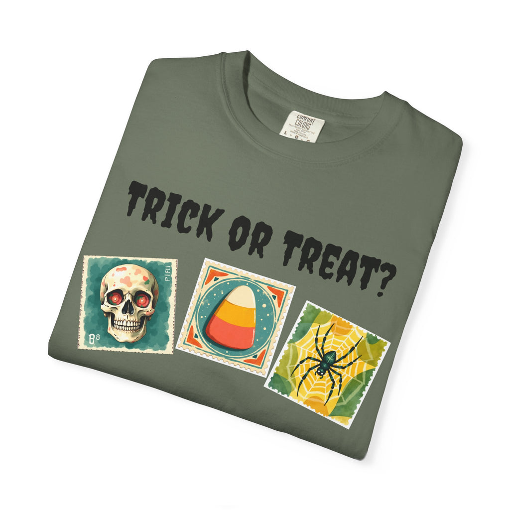 Trick or Treat-That is The Question. Skull, candy corn, and Spider