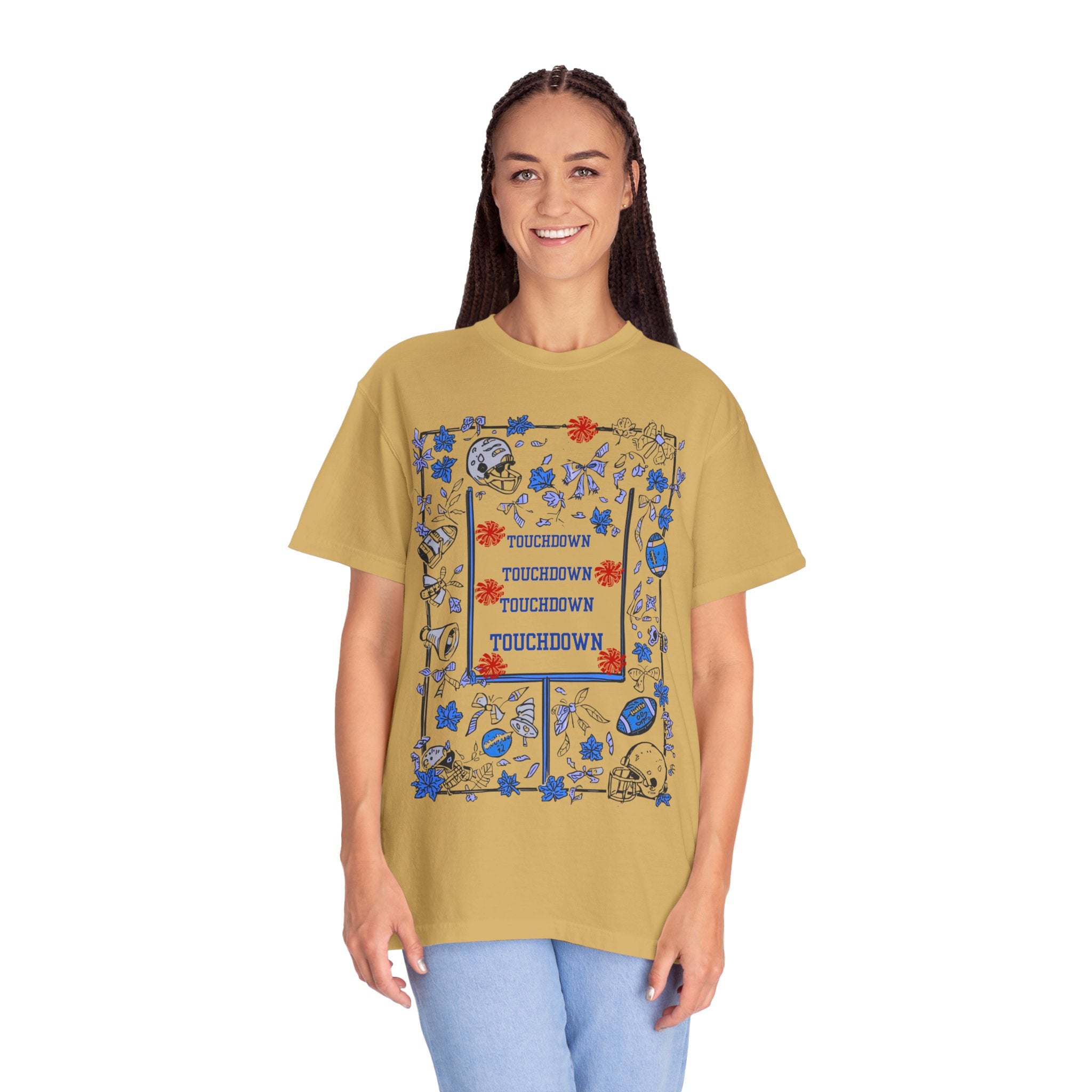 Football Season Graphic Tee, Unisex Garment-Dyed T-Shirt, Fall Fashion, Holiday Apparel,