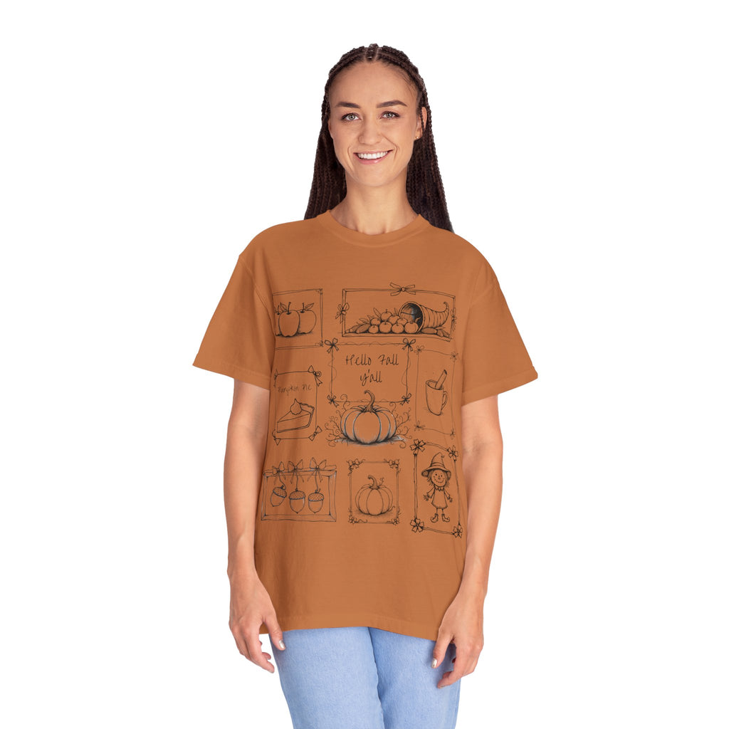 Hello Fall Y'all Unisex T-Shirt, Autumn Fashion