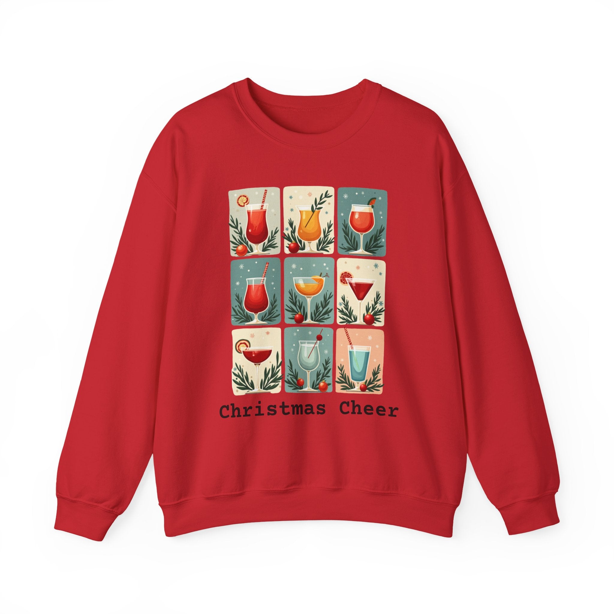 Christmas Cheer Unisex Sweatshirt - Cocktails Mid Century Modern Holiday Apparel