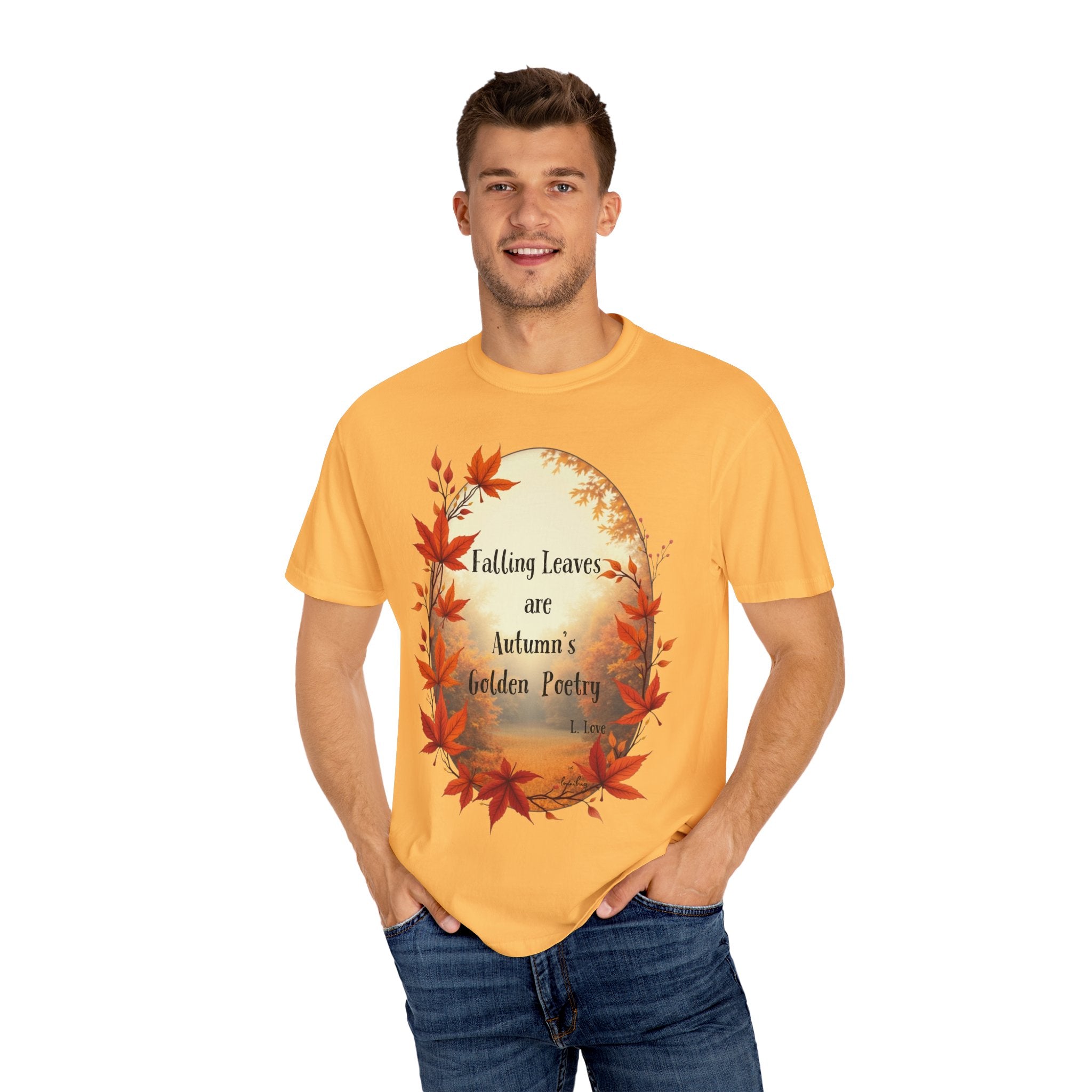 Autumn Poetry T-Shirt, Fall Fashion Tee, Seasonal Wear, Cozy Gift, Nature Lover Shirt