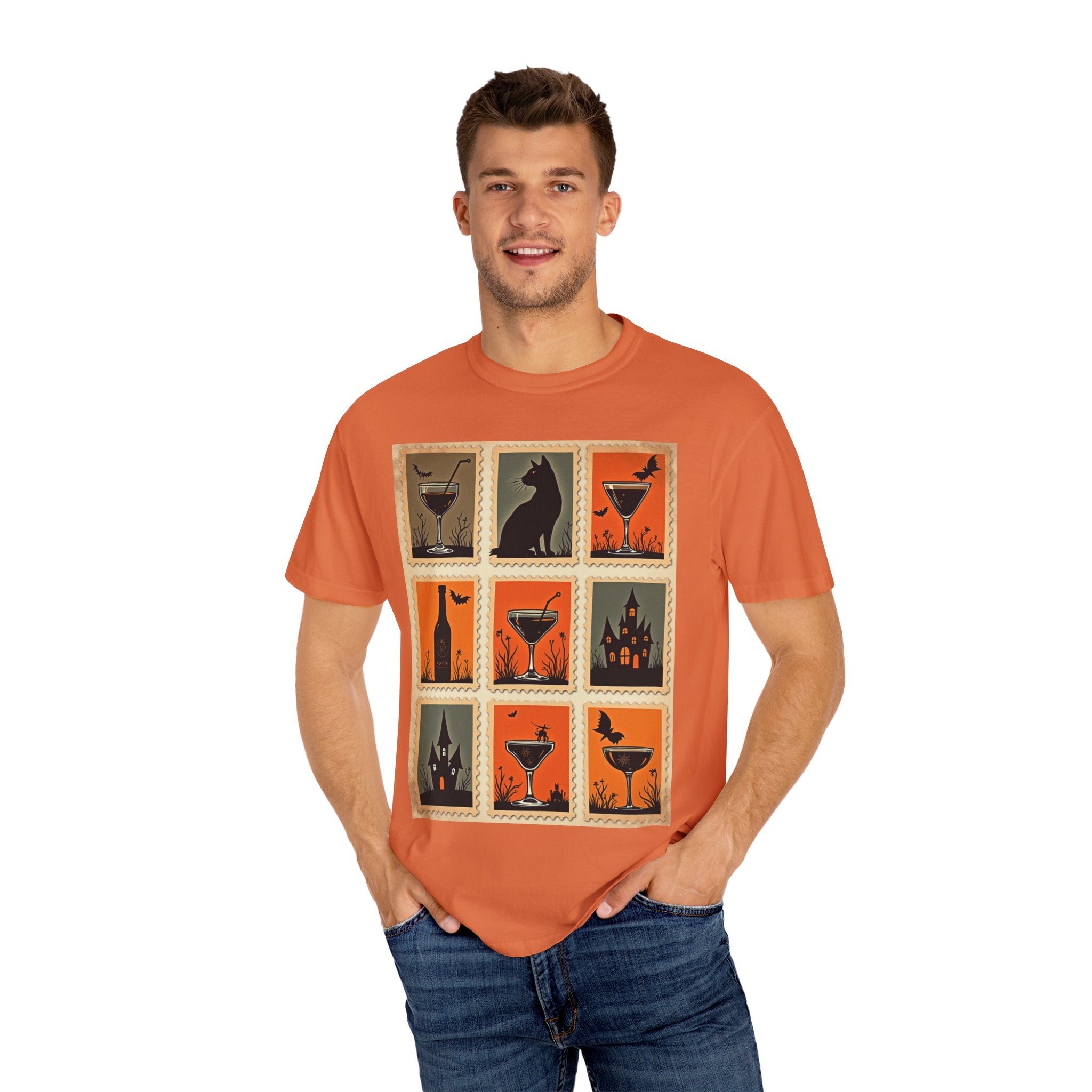 Halloween Cocktails Unisex Garment-Dyed T-shirt