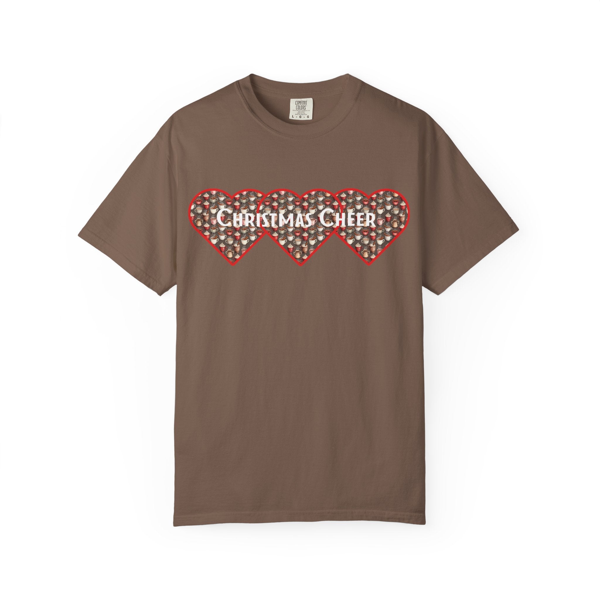 Christmas Cheer Unisex T-shirt with Interlocking Hearts Design