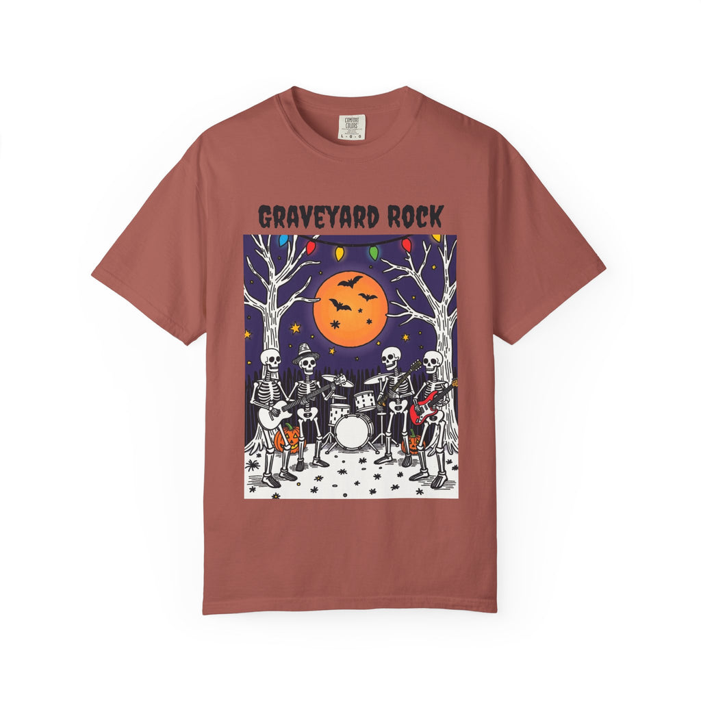 Halloween Graphic Tee, Skeleton Band, Graveyard Rock, Spooky Shirt, Halloween Costume, Fall Fashion, Holiday Apparel
