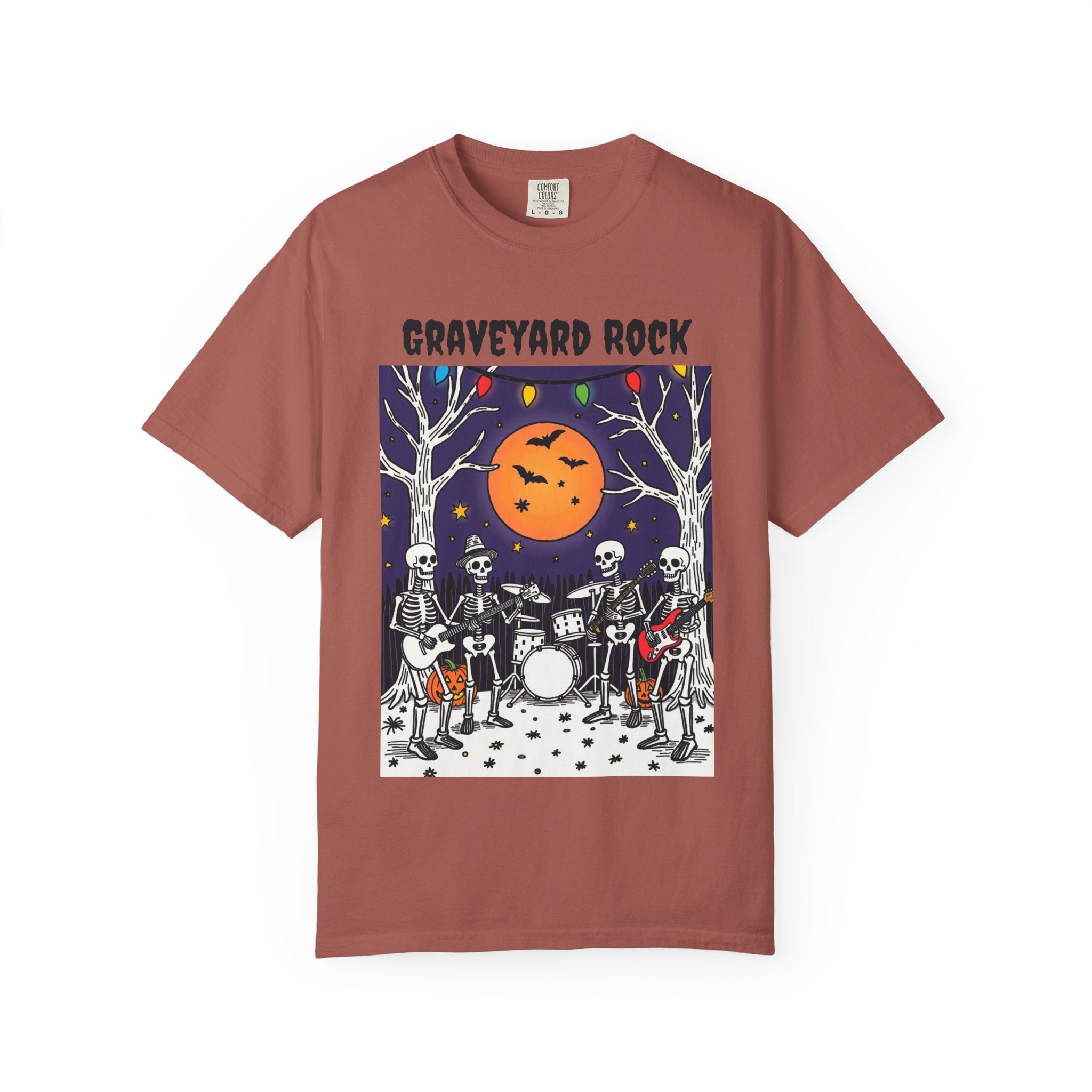 Halloween Graphic Tee, Skeleton Band, Graveyard Rock, Spooky Shirt, Halloween Costume, Fall Fashion, Holiday Apparel