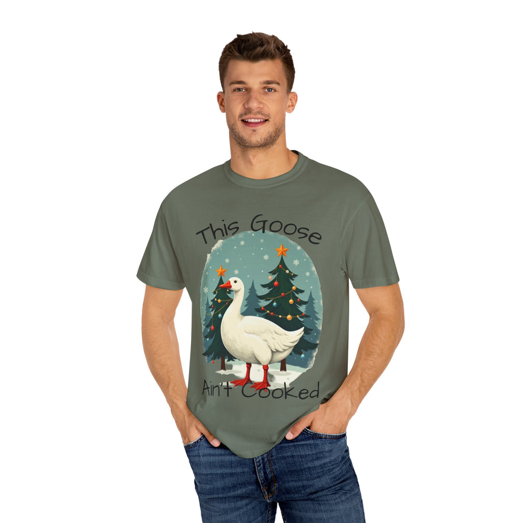 Christmas Goose Unisex T-shirt - Aint Cooked Funny Holiday Christmas Design