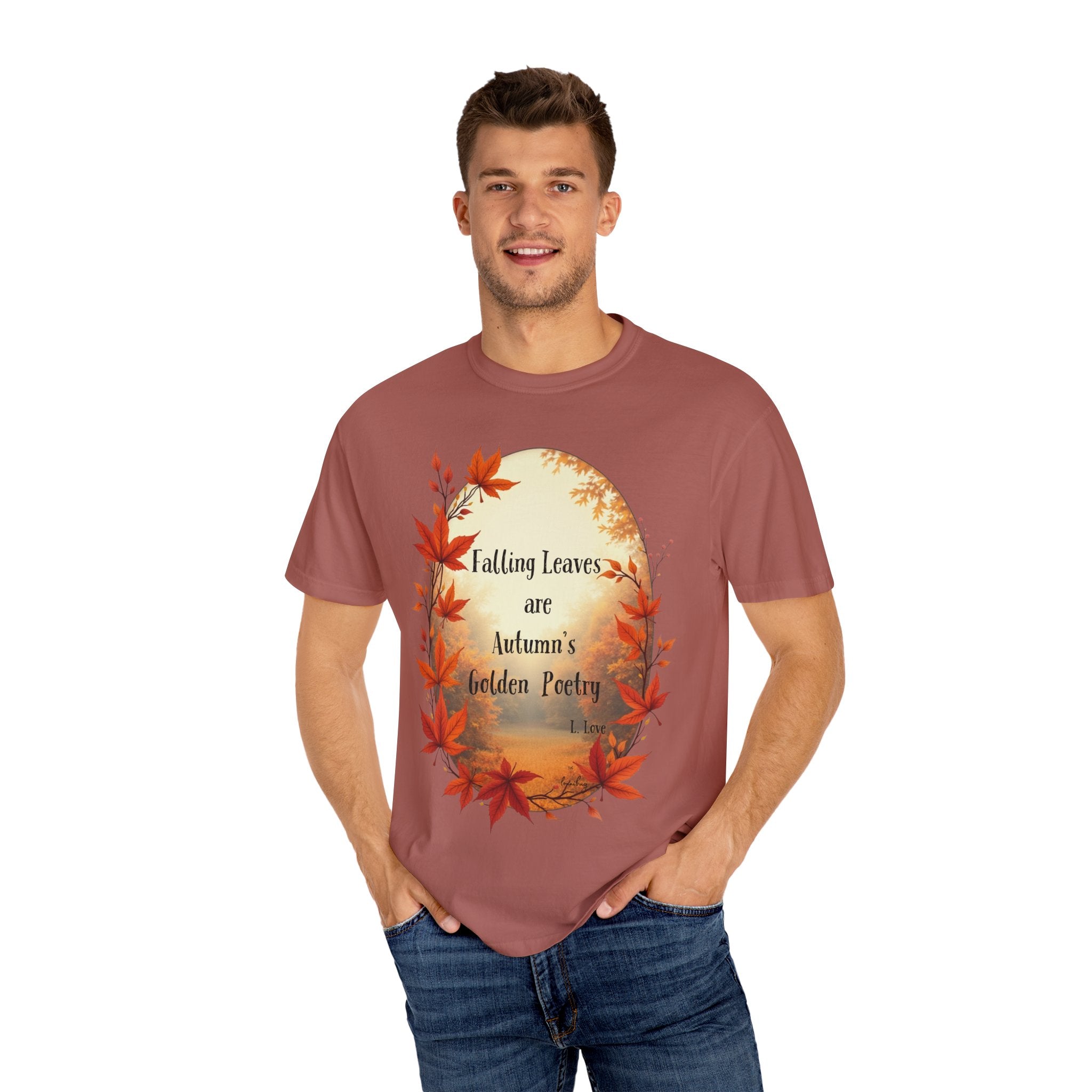 Autumn Poetry T-Shirt, Fall Fashion Tee, Seasonal Wear, Cozy Gift, Nature Lover Shirt