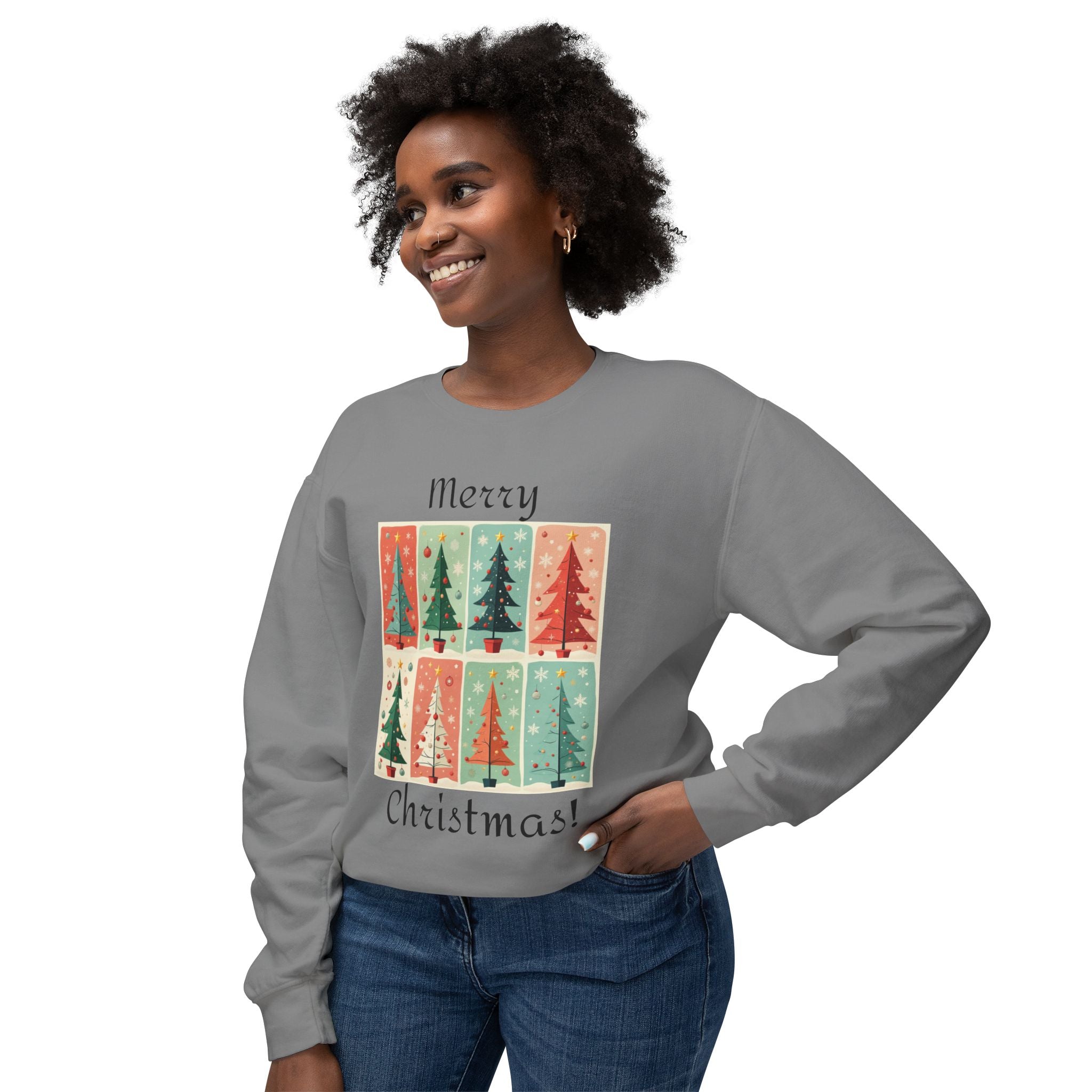 Folded Paper Christmas Trees Sweatshirt