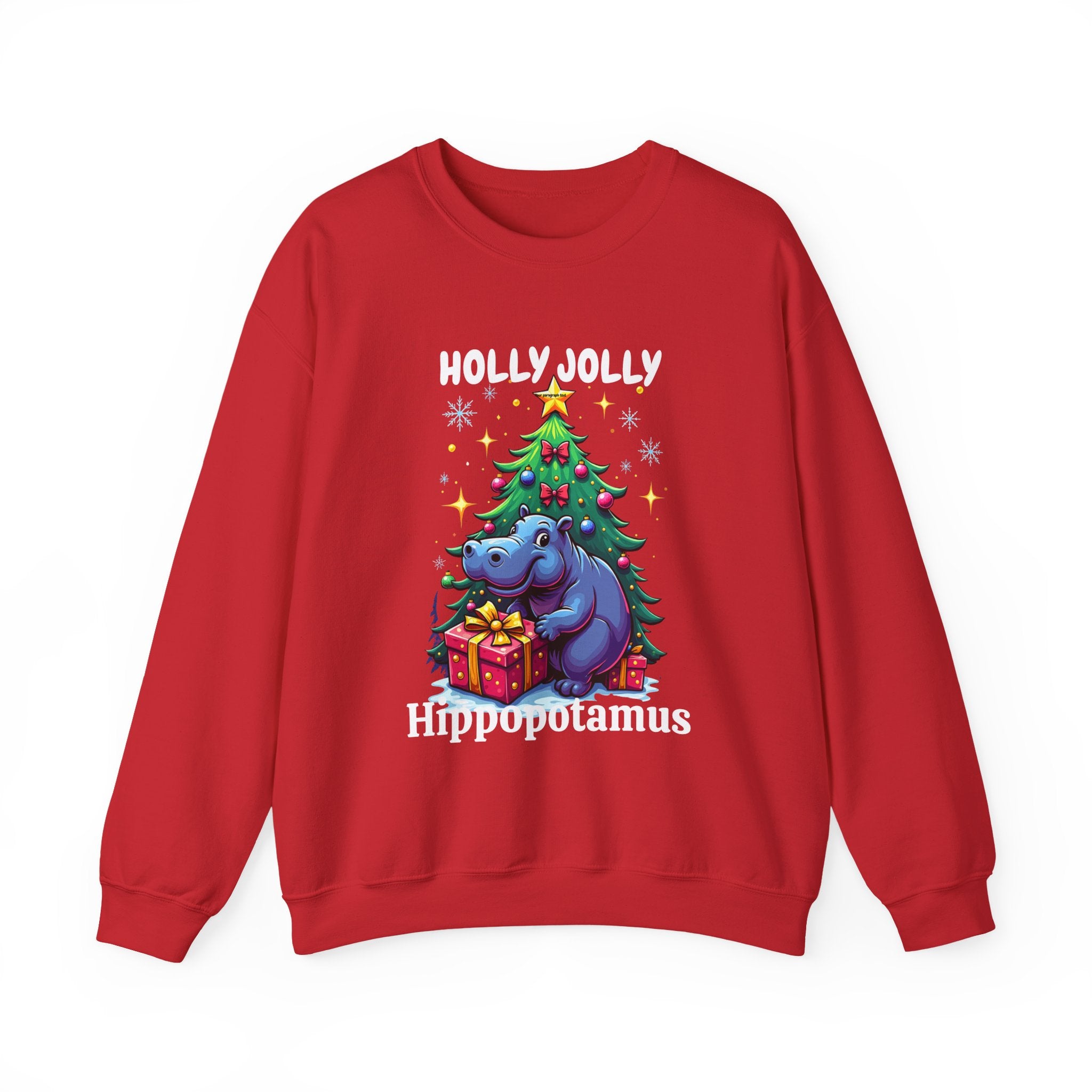 Holly Jolly Hippopotamus Christmas Sweatshirt