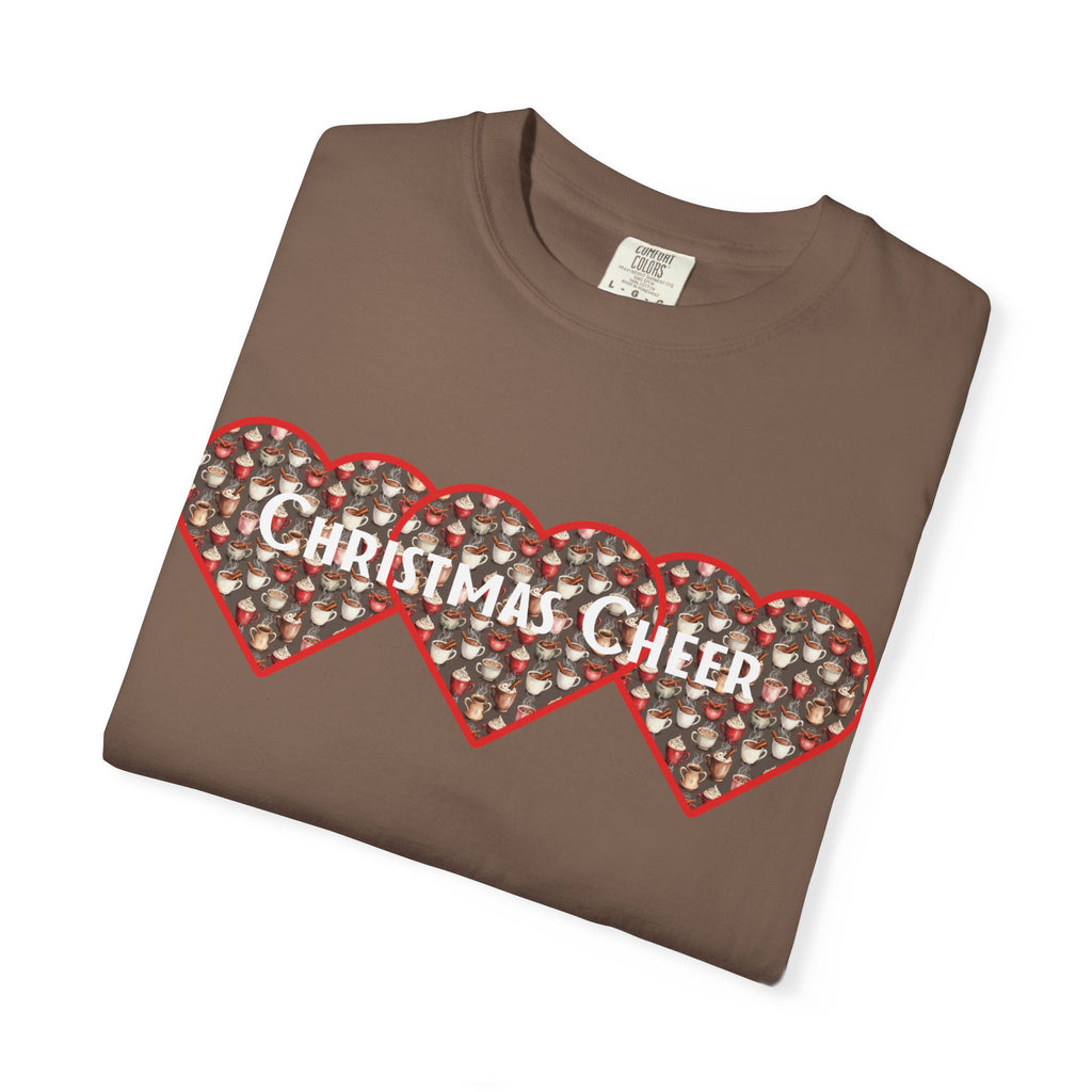 Christmas Cheer Unisex T-shirt with Interlocking Hearts Design