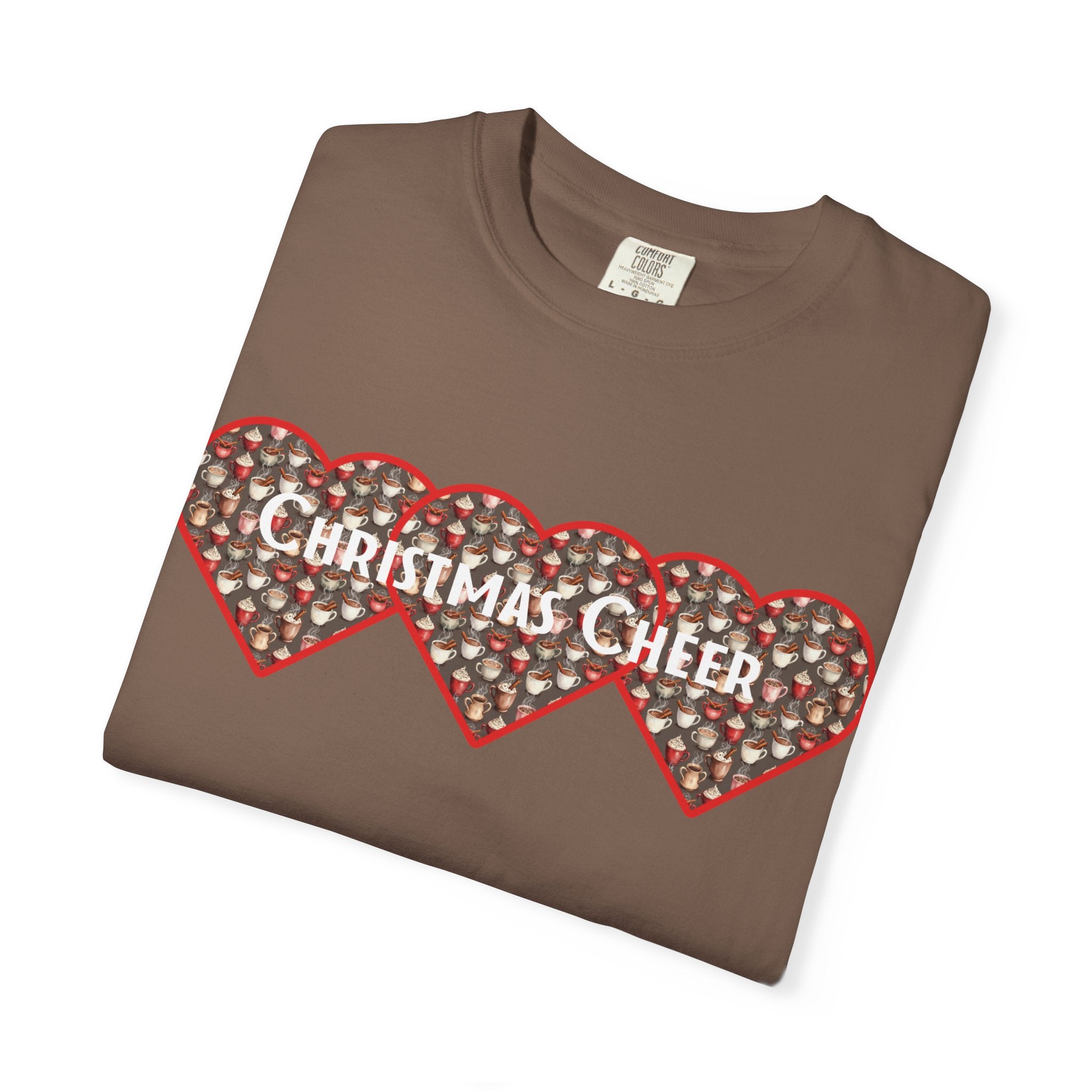 Christmas Cheer Unisex T-shirt with Interlocking Hearts Design