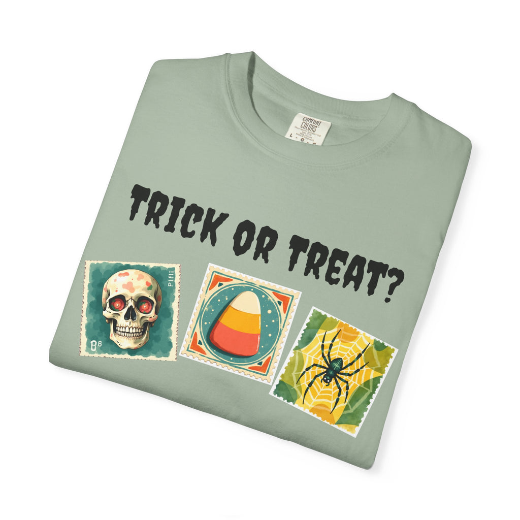 Trick or Treat-That is The Question. Skull, candy corn, and Spider