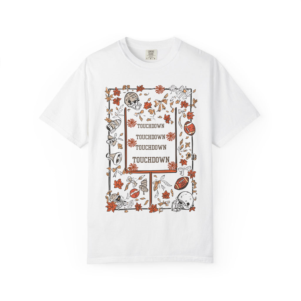 Football Season Graphic Tee, Unisex Garment-Dyed T-Shirt,  Fall Fashion, Holiday Apparel,