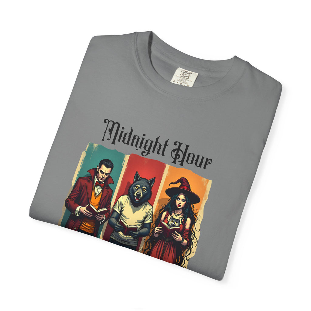 Midnight Hour Book Club T-Shirt, Cozy Reading Shirt, Gift for Book Lovers, Casual Unisex Style, Halloween & Literary Events