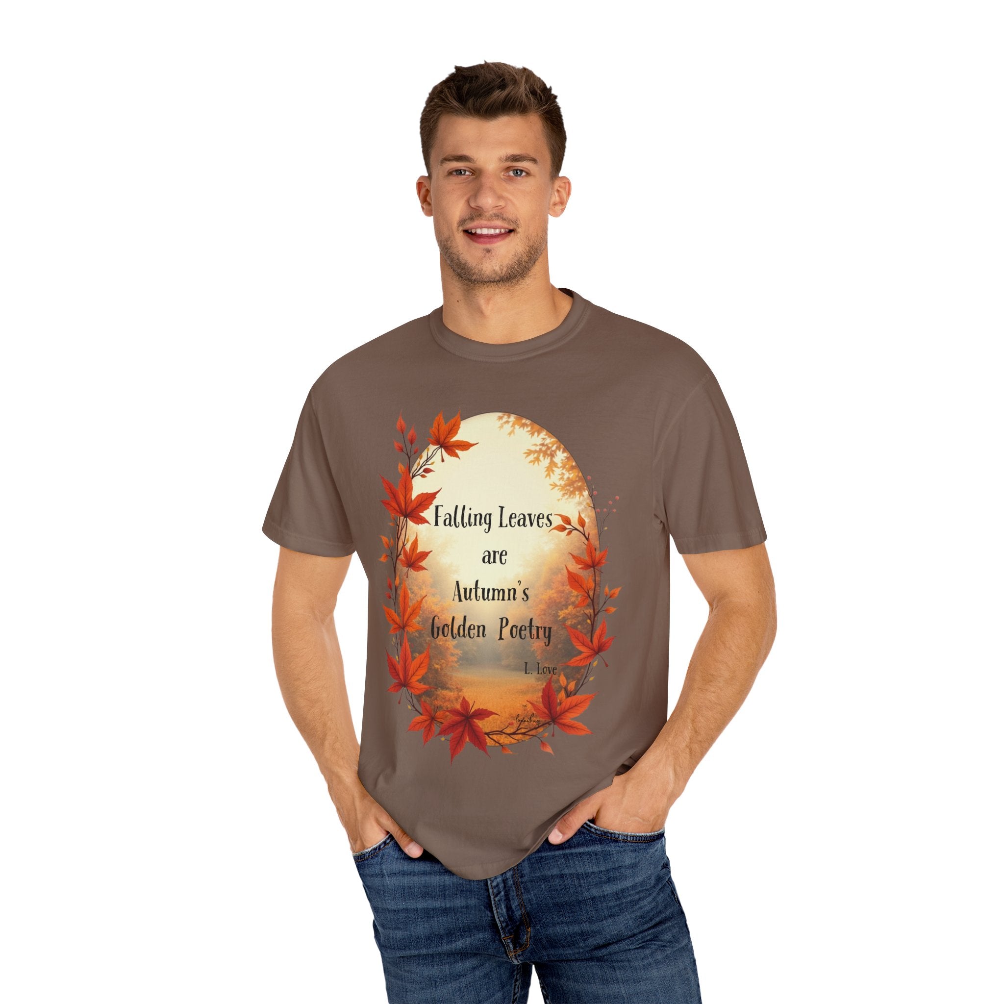 Autumn Poetry T-Shirt, Fall Fashion Tee, Seasonal Wear, Cozy Gift, Nature Lover Shirt