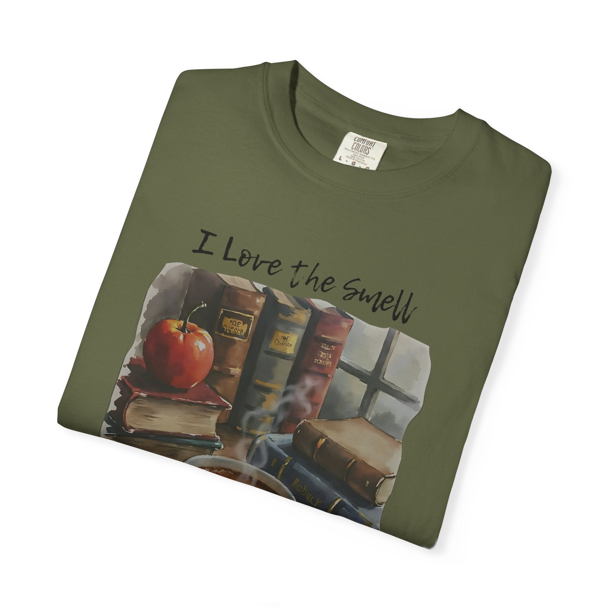 Book Lover T-Shirt - I Love the Smell of Old Books and Coffee