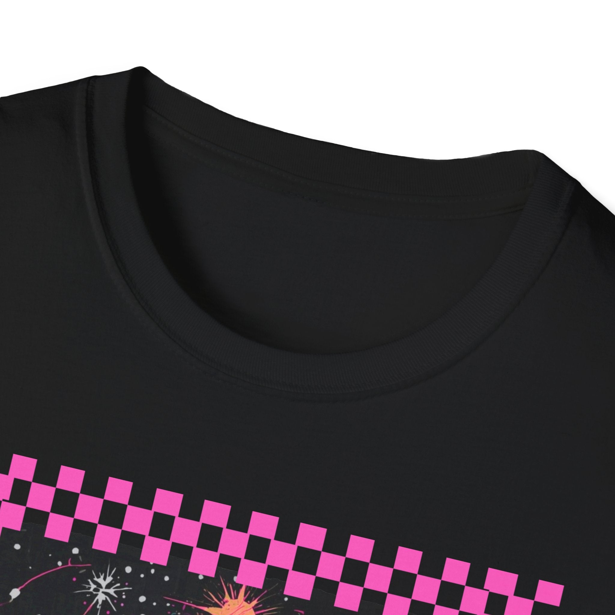 Christmas Possum Tree T-Shirt — Pink Checkerboard Holiday Possum Tee