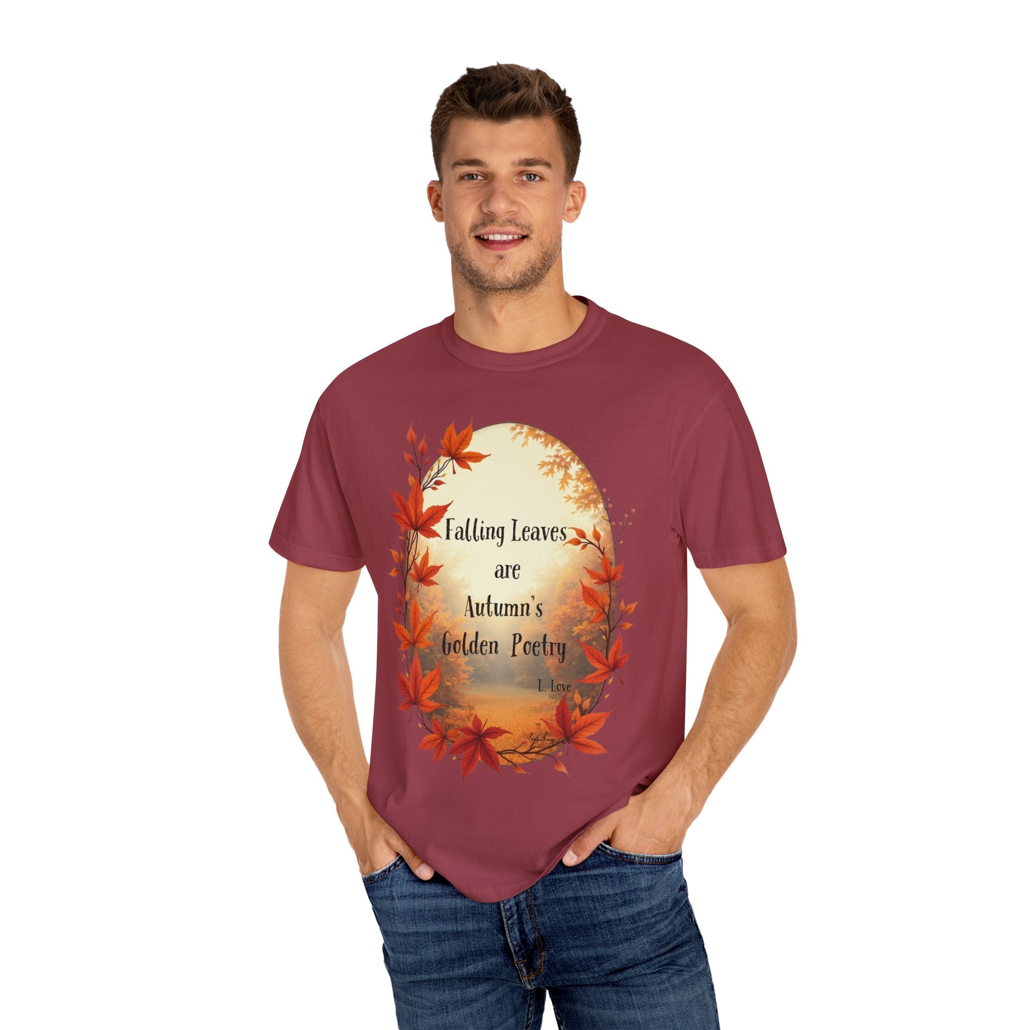 Autumn Poetry T-Shirt, Fall Fashion Tee, Seasonal Wear, Cozy Gift, Nature Lover Shirt