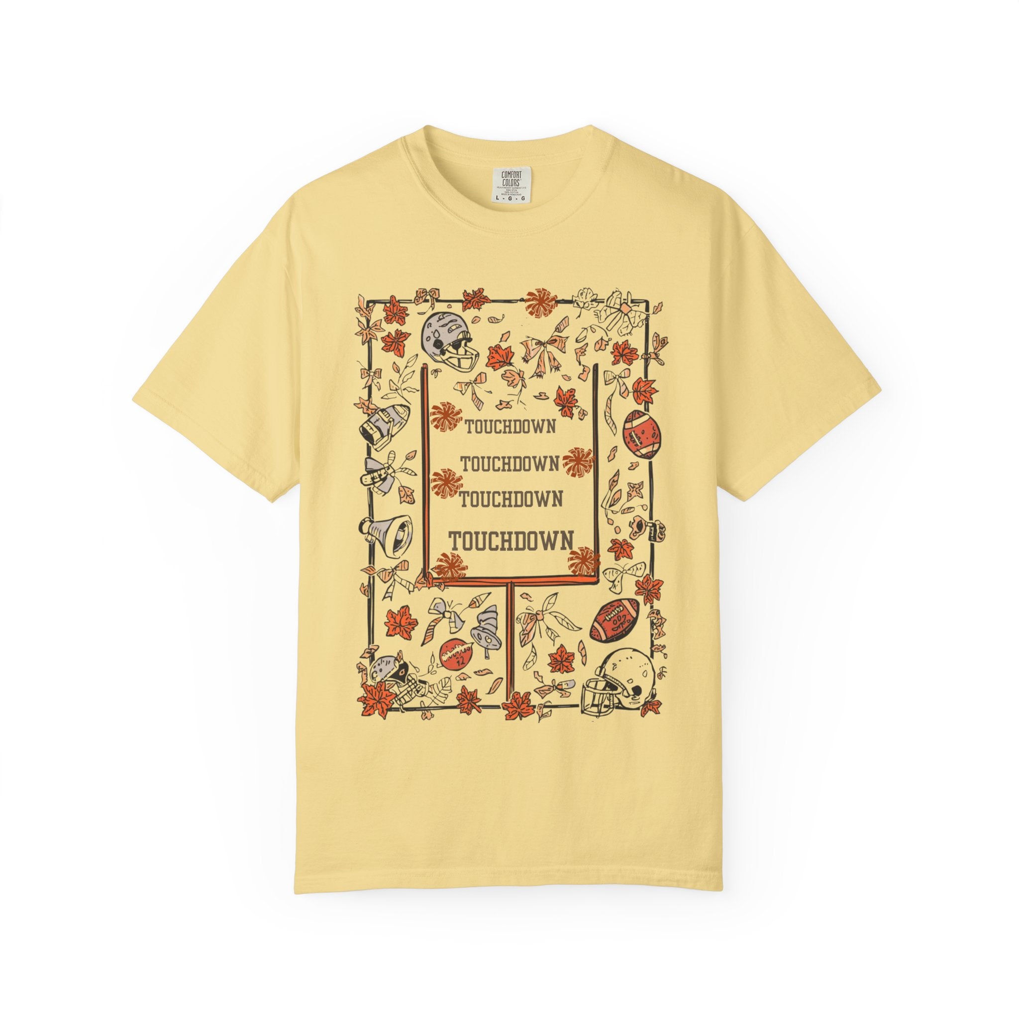 Football Season Graphic Tee, Unisex Garment-Dyed T-Shirt,  Fall Fashion, Holiday Apparel,