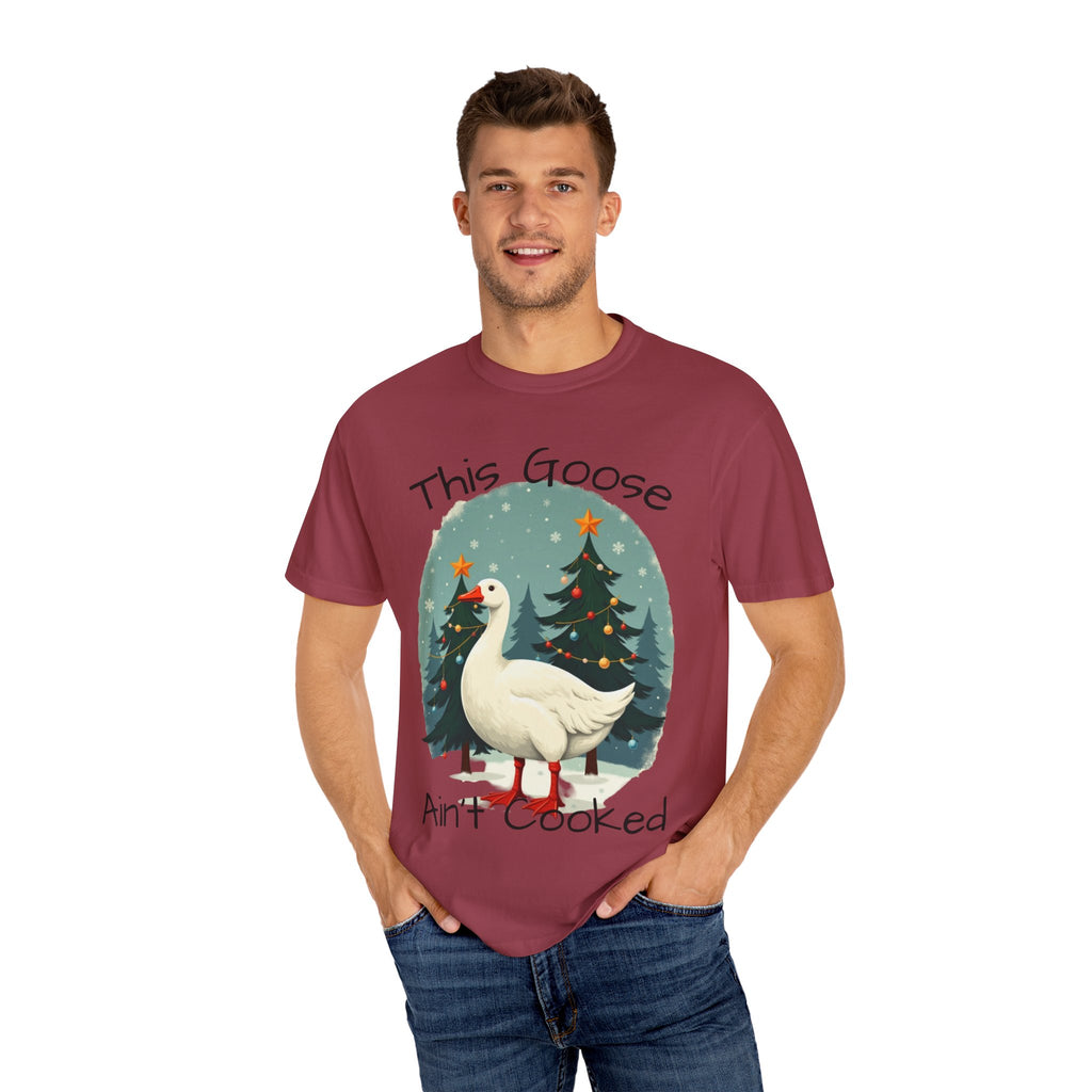 Christmas Goose Unisex T-shirt - Aint Cooked Funny Holiday Christmas Design