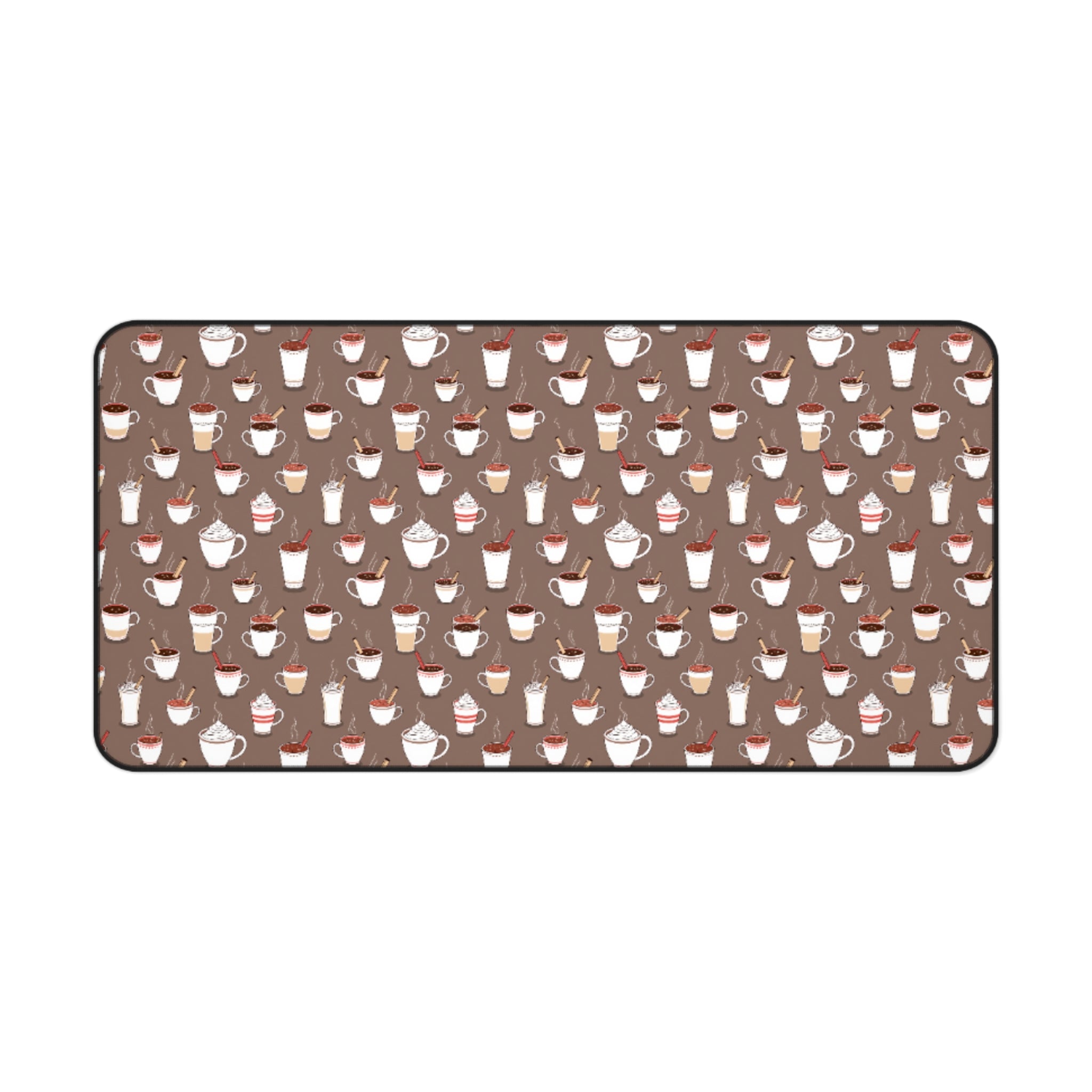 Desk Mat - Cute Coffee Mugs Pattern