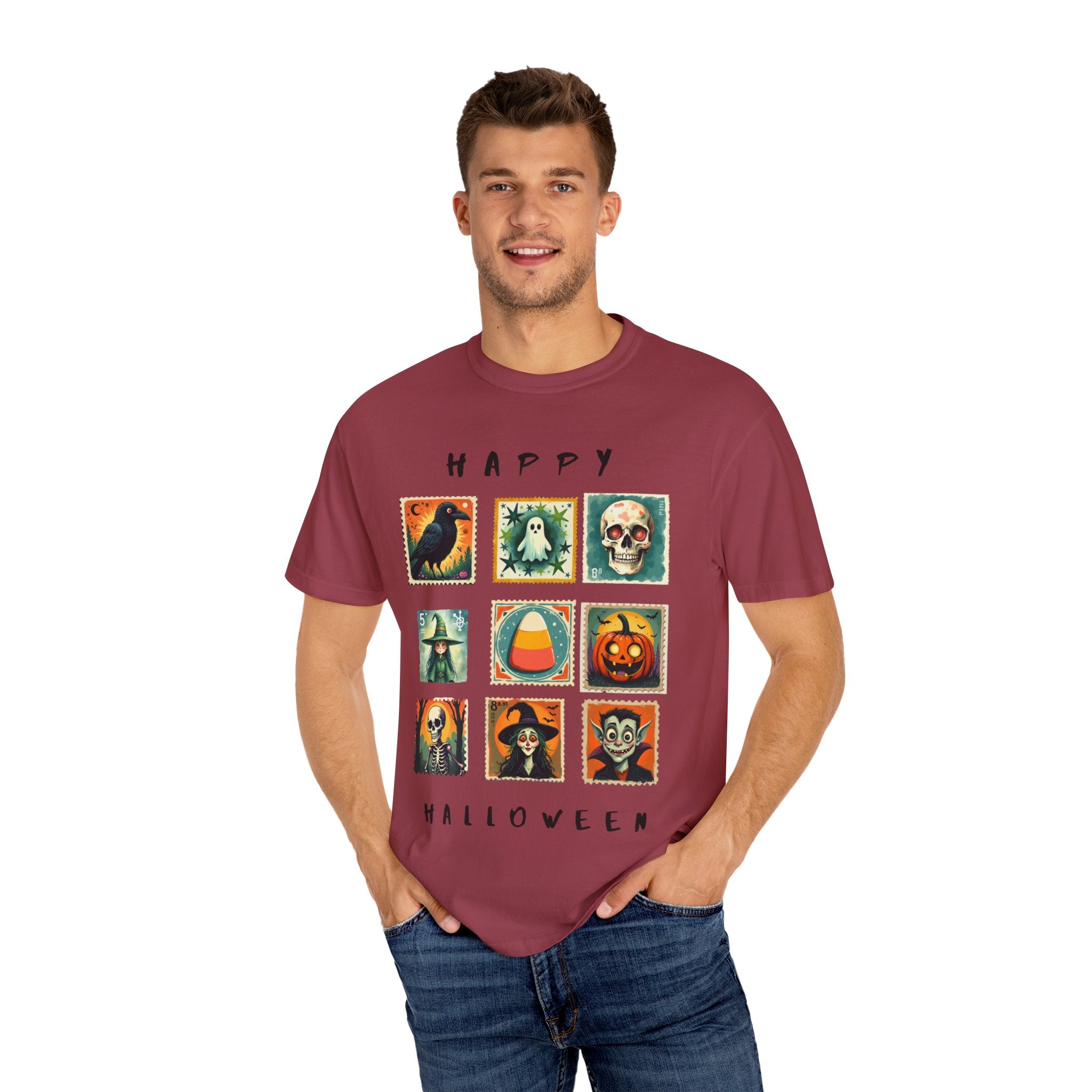 Halloween Graphic Tee, Unisex Garment-Dyed T-Shirt, Spooky Shirt, Halloween Costume, Fall Fashion, Holiday Apparel