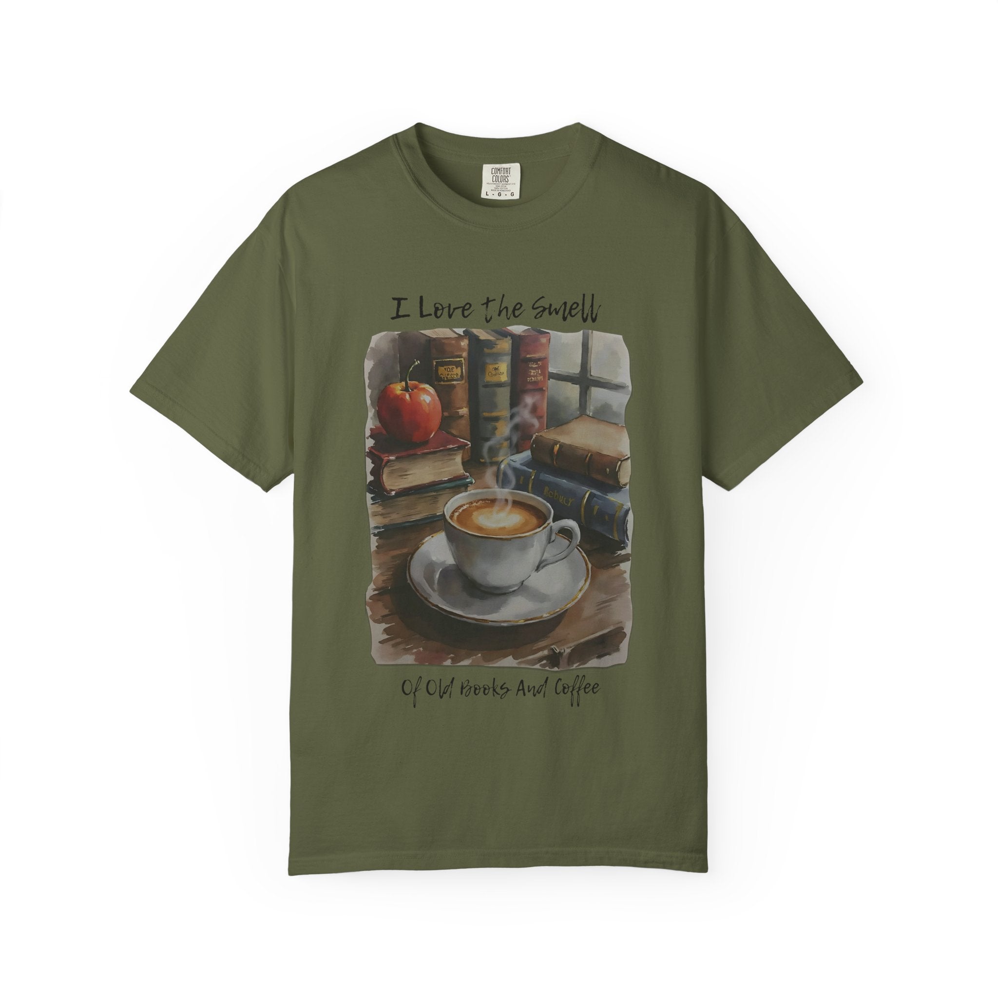 Book Lover T-Shirt - I Love the Smell of Old Books and Coffee