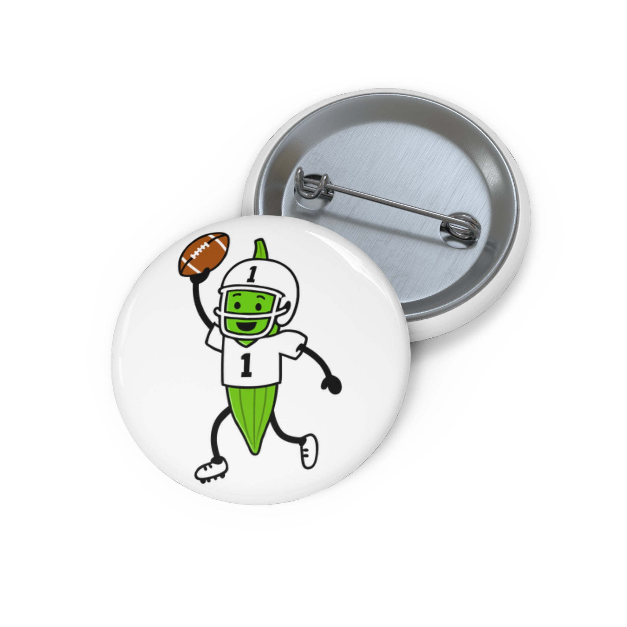 Pin Button - Okra Playing Football