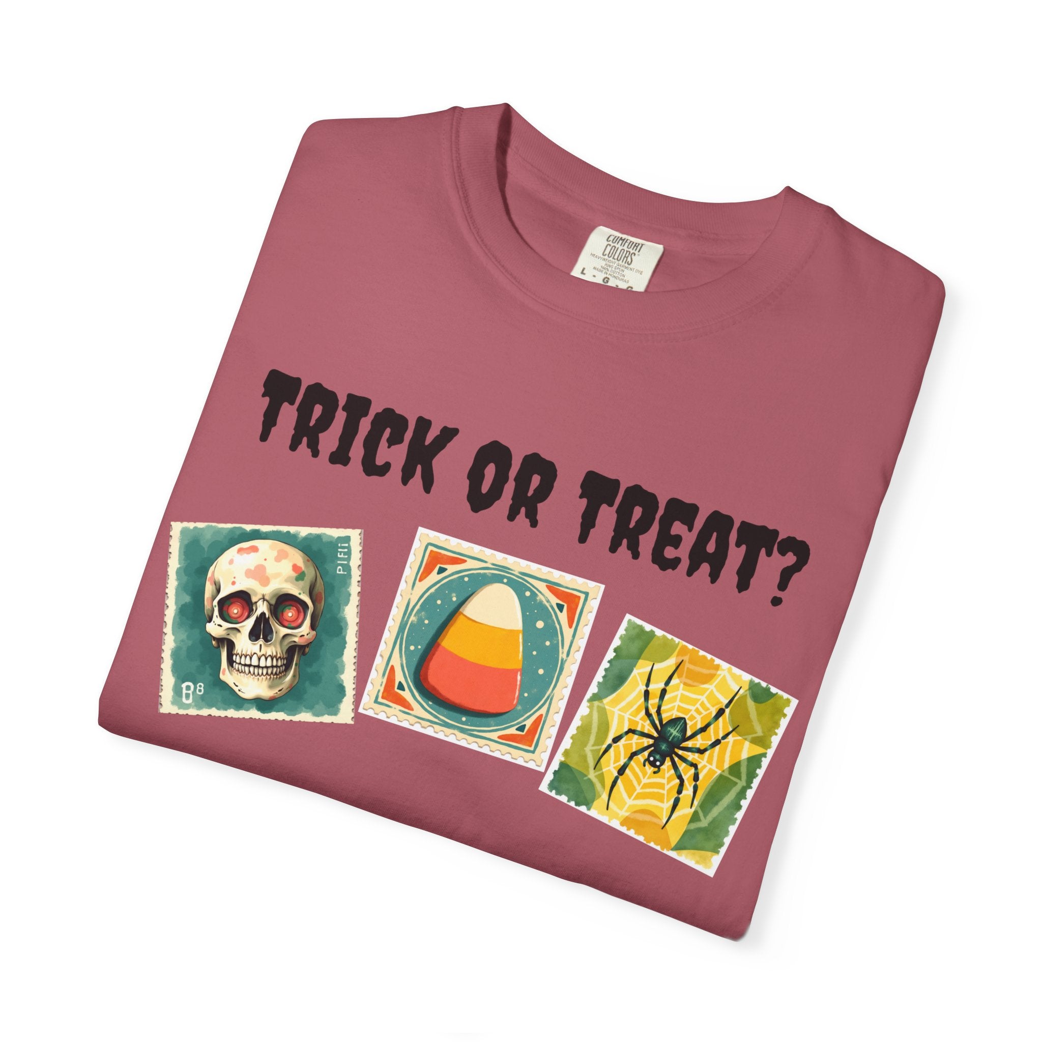 Trick or Treat-That is The Question. Skull, candy corn, and Spider
